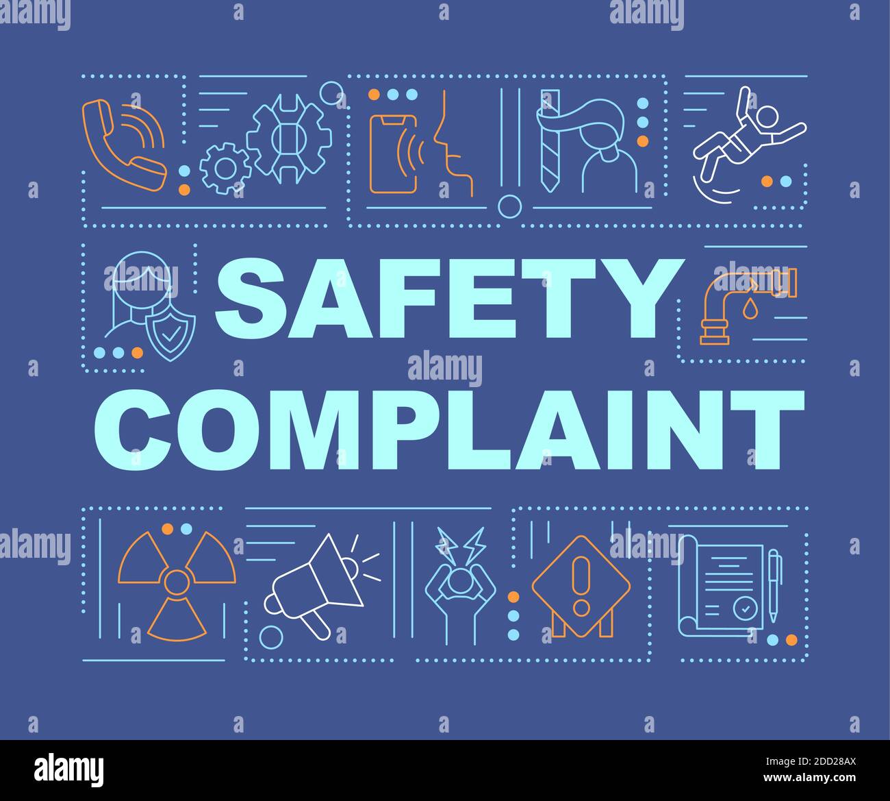 Safety complaint word concepts banner Stock Vector
