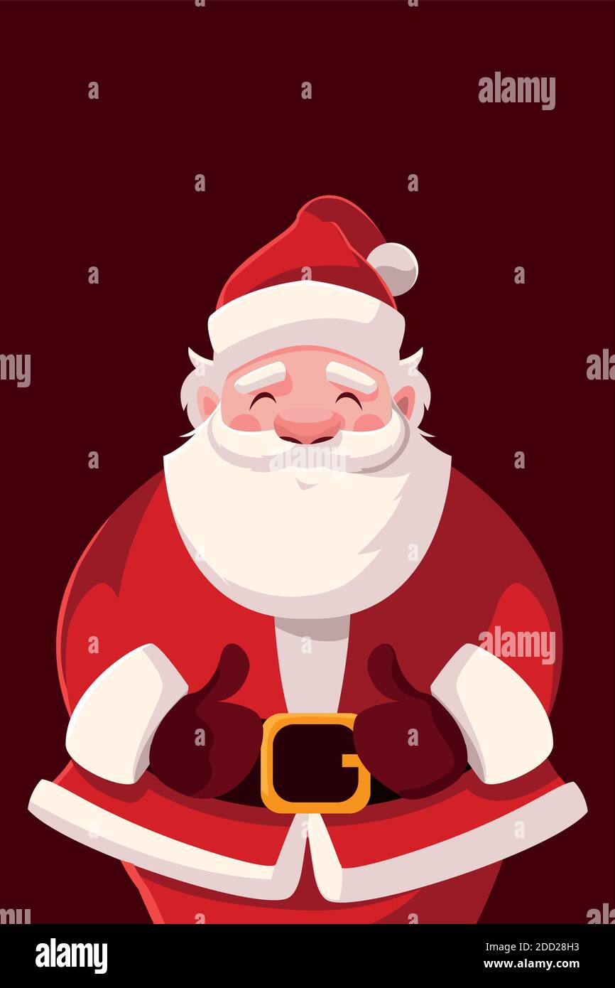 merry christmas santa claus character celebration vector illustration ...