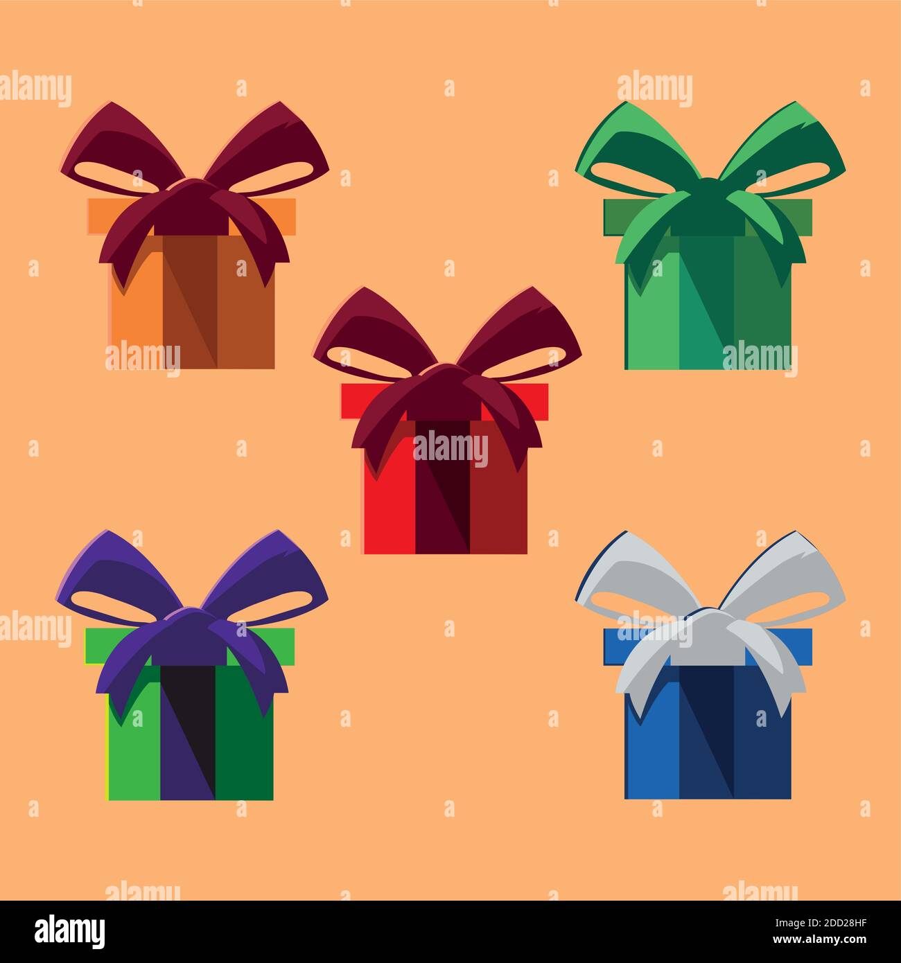 gift boxes party decoration and celebration icons vector illustration ...