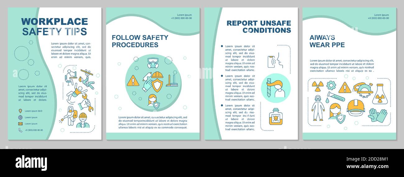workplace-safety-tips-brochure-template-stock-vector-image-art-alamy