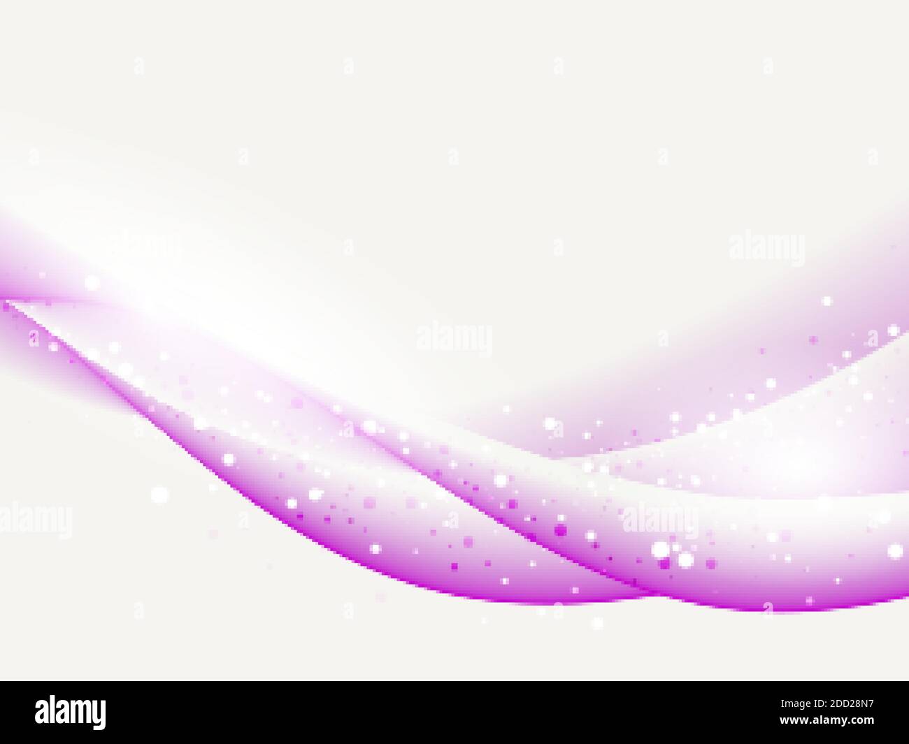 Abstract color blue wave design element with glitter effect on white background. Stock Vector
