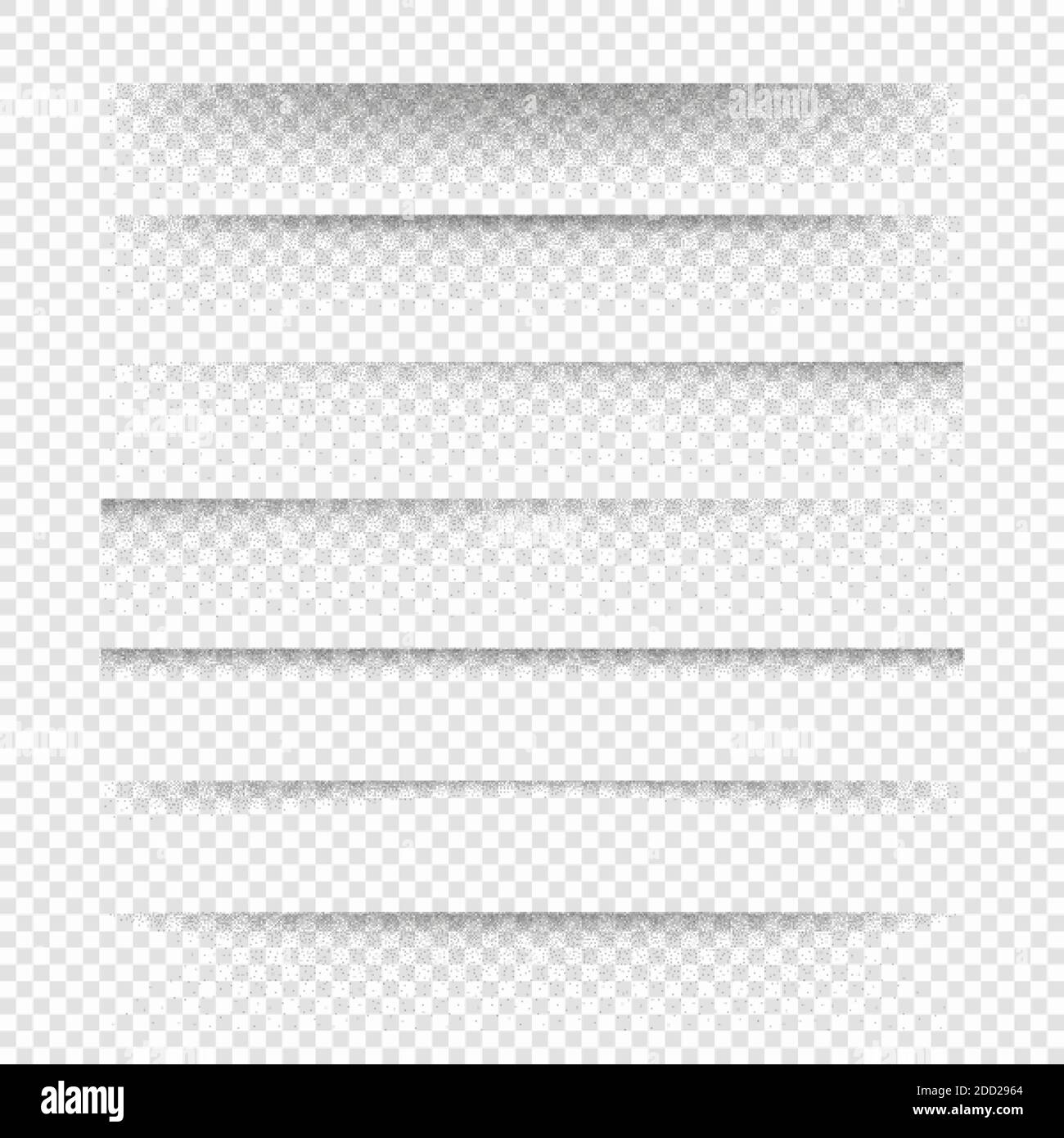 Set of stipple gradient shadow ,dot hatching or halftone gradient shadows Vector object Stock Vector