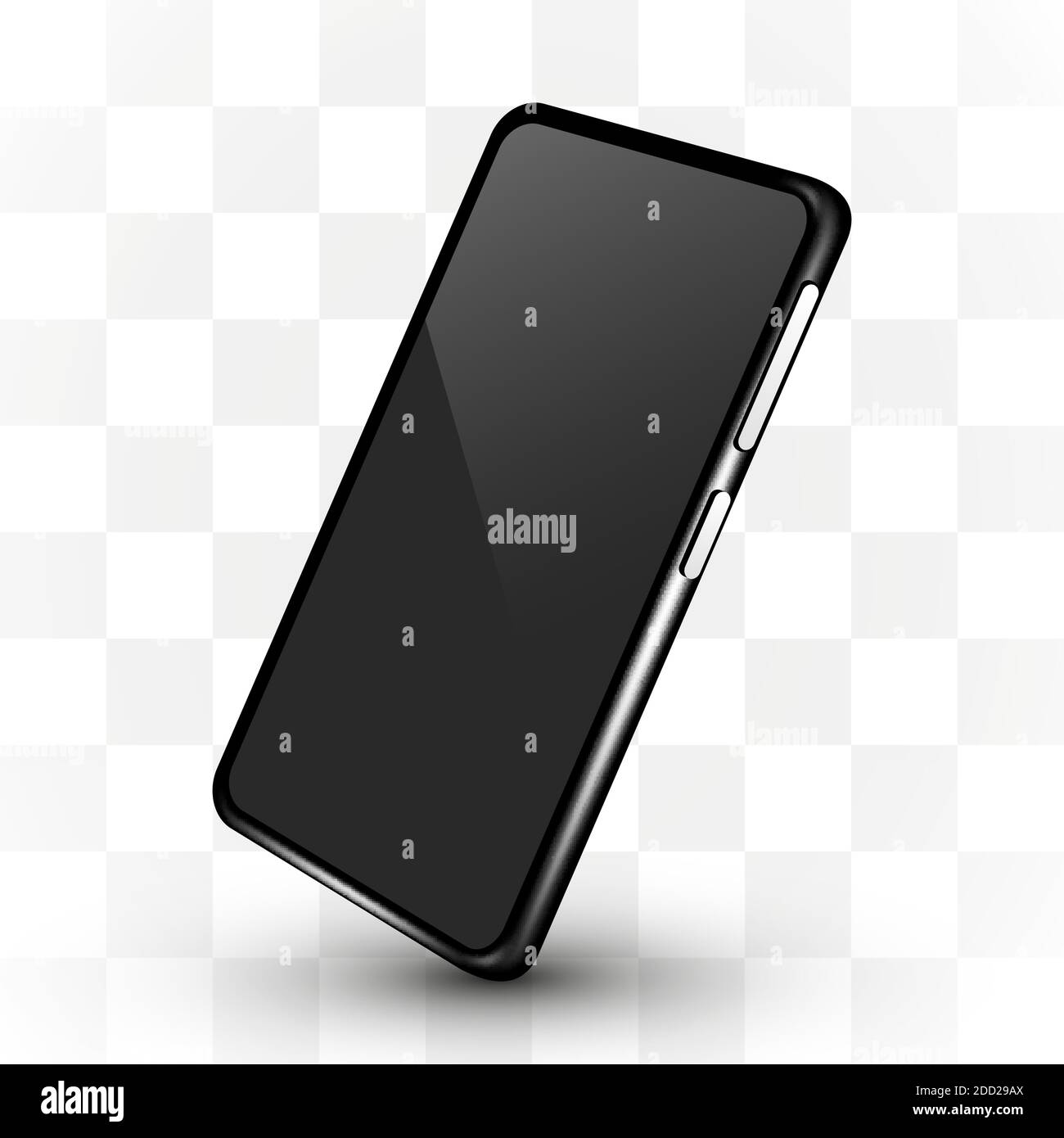 Realistic smartphone mockup. Cellphone frame with blank display isolated template. Mobile device