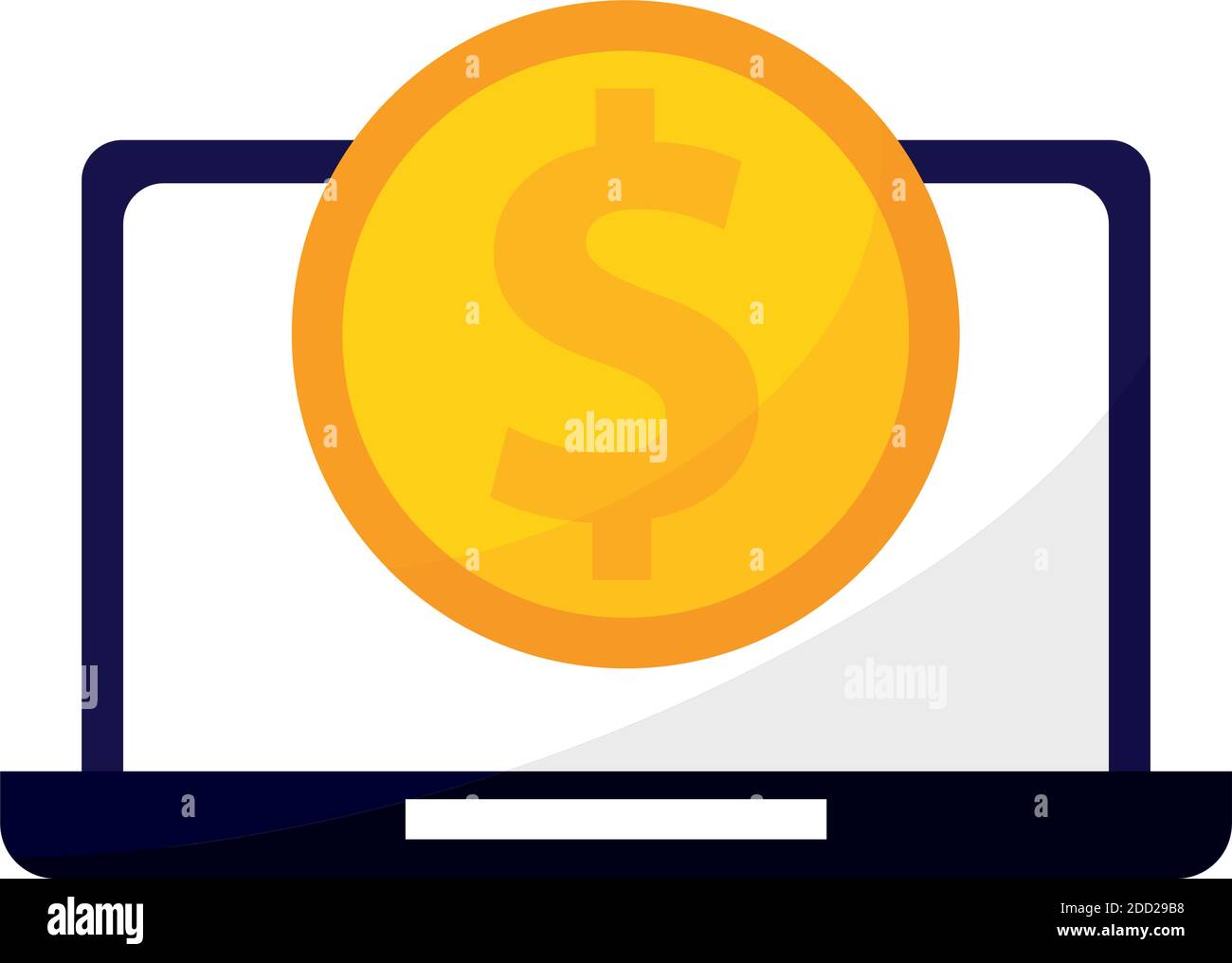 Isolated virtual money in white background financial icon- Vector Stock ...