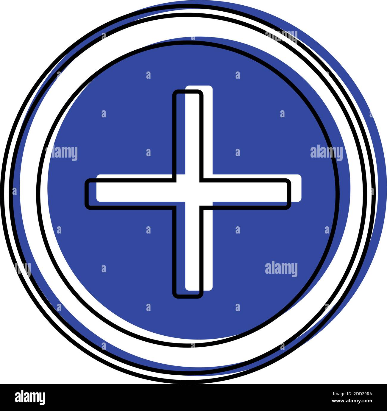 Isolated add button online digital marketing colorful icon in white ...