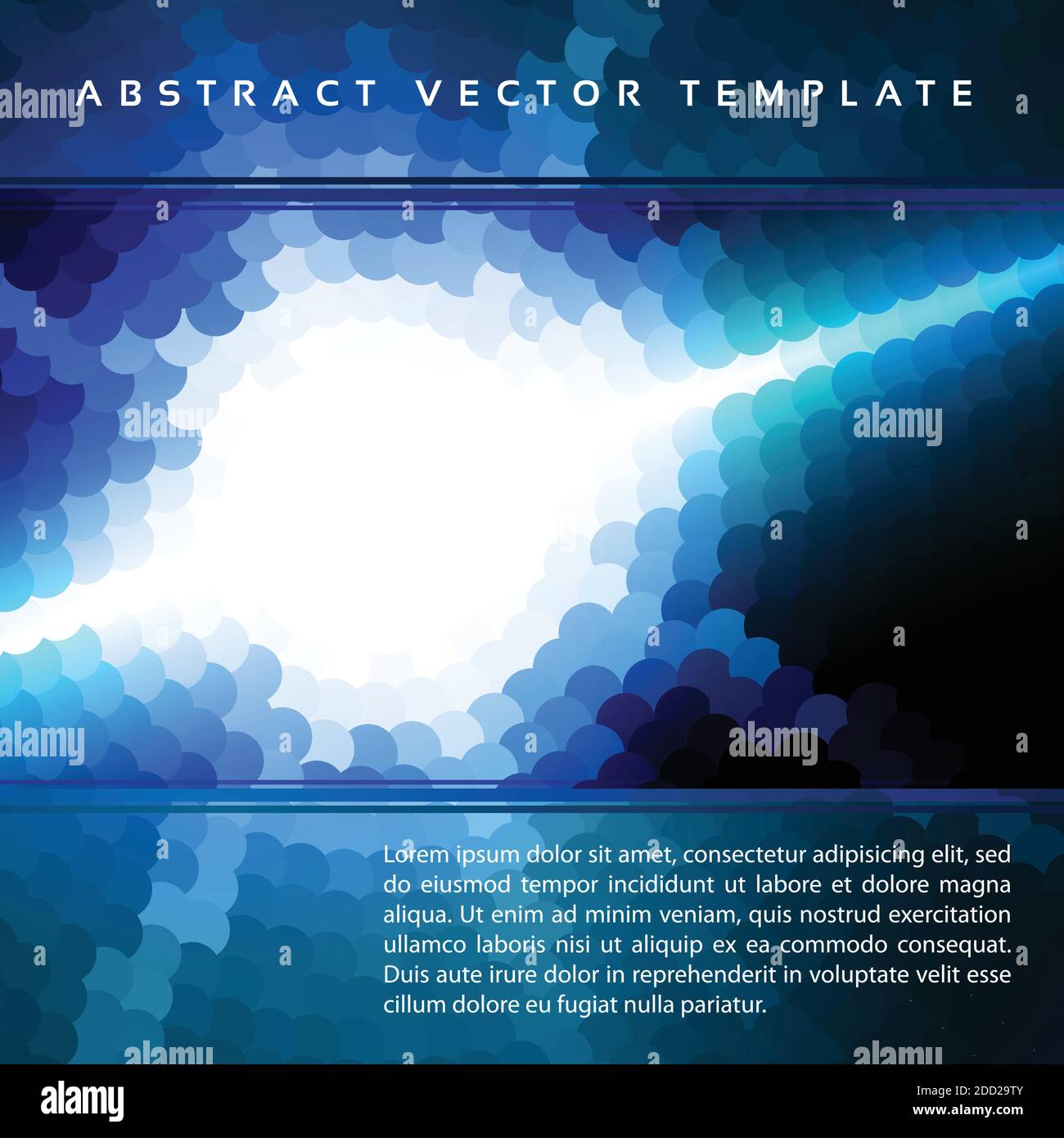 Abstract blue dotted template with copy space. Vector Stock Vector