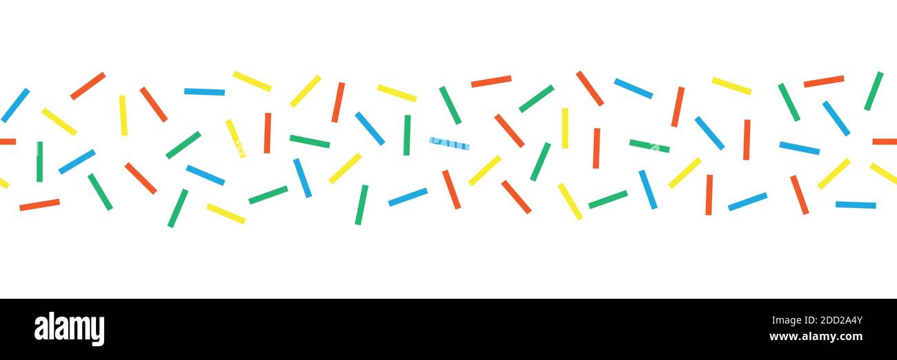 Seamless border with colorful decorative sprinkles. Repeating