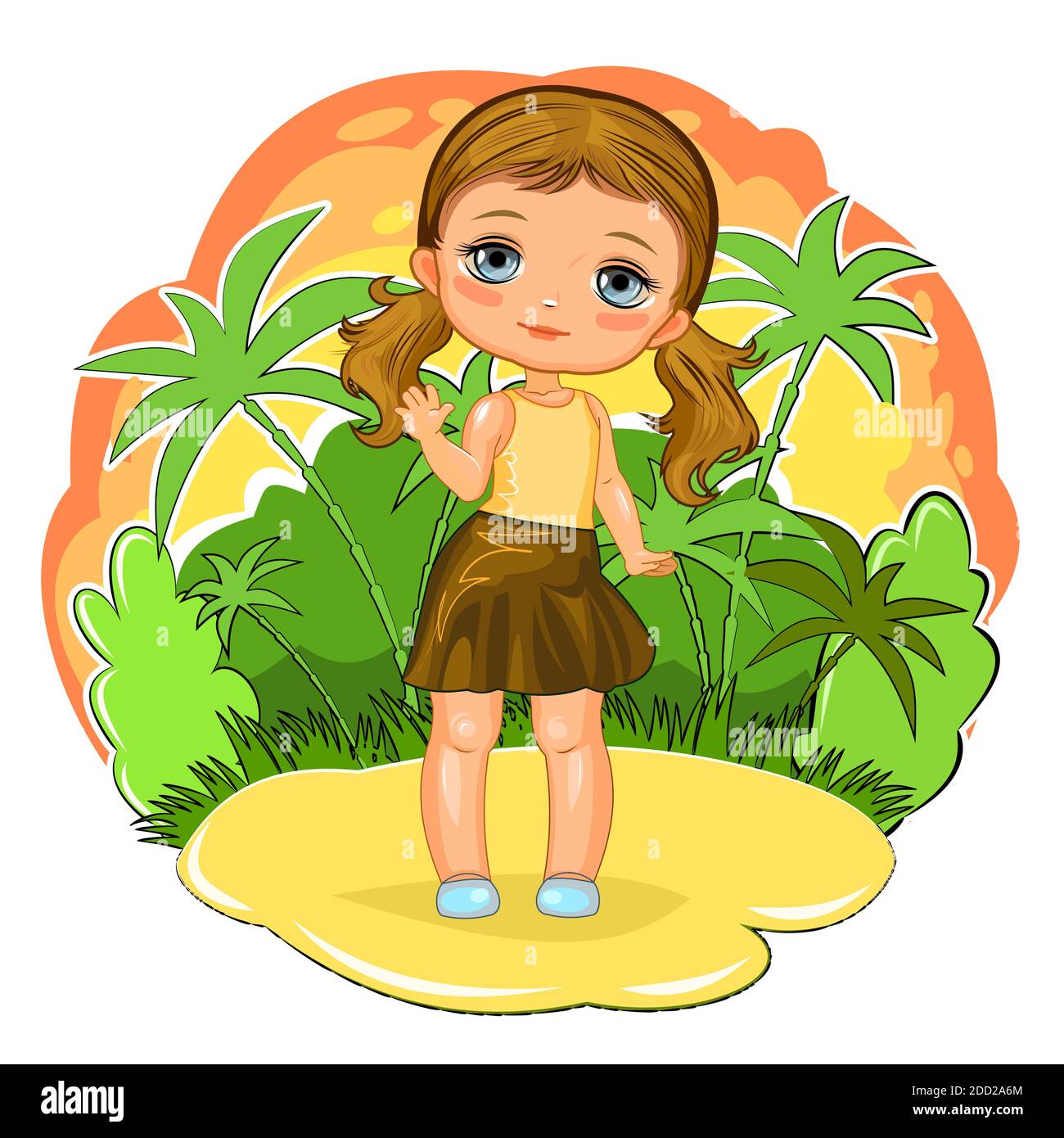Beautiful girl in skirt Stock Vector Images - Alamy