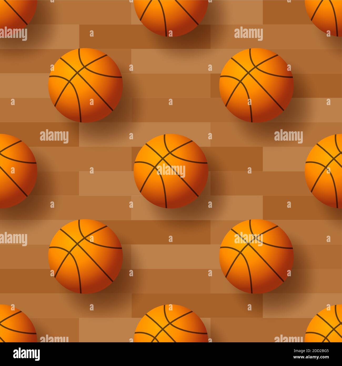 Seamless pattern with basketball ball. Vector illustration. Ideal for