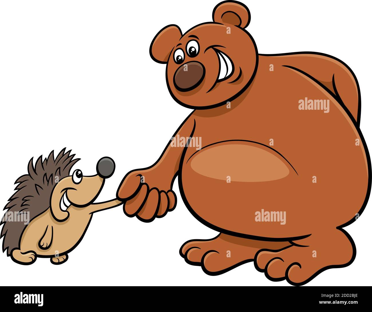 Cartoon illustration of brown bear and hedgehog comic animal characters  Stock Vector Image & Art - Alamy