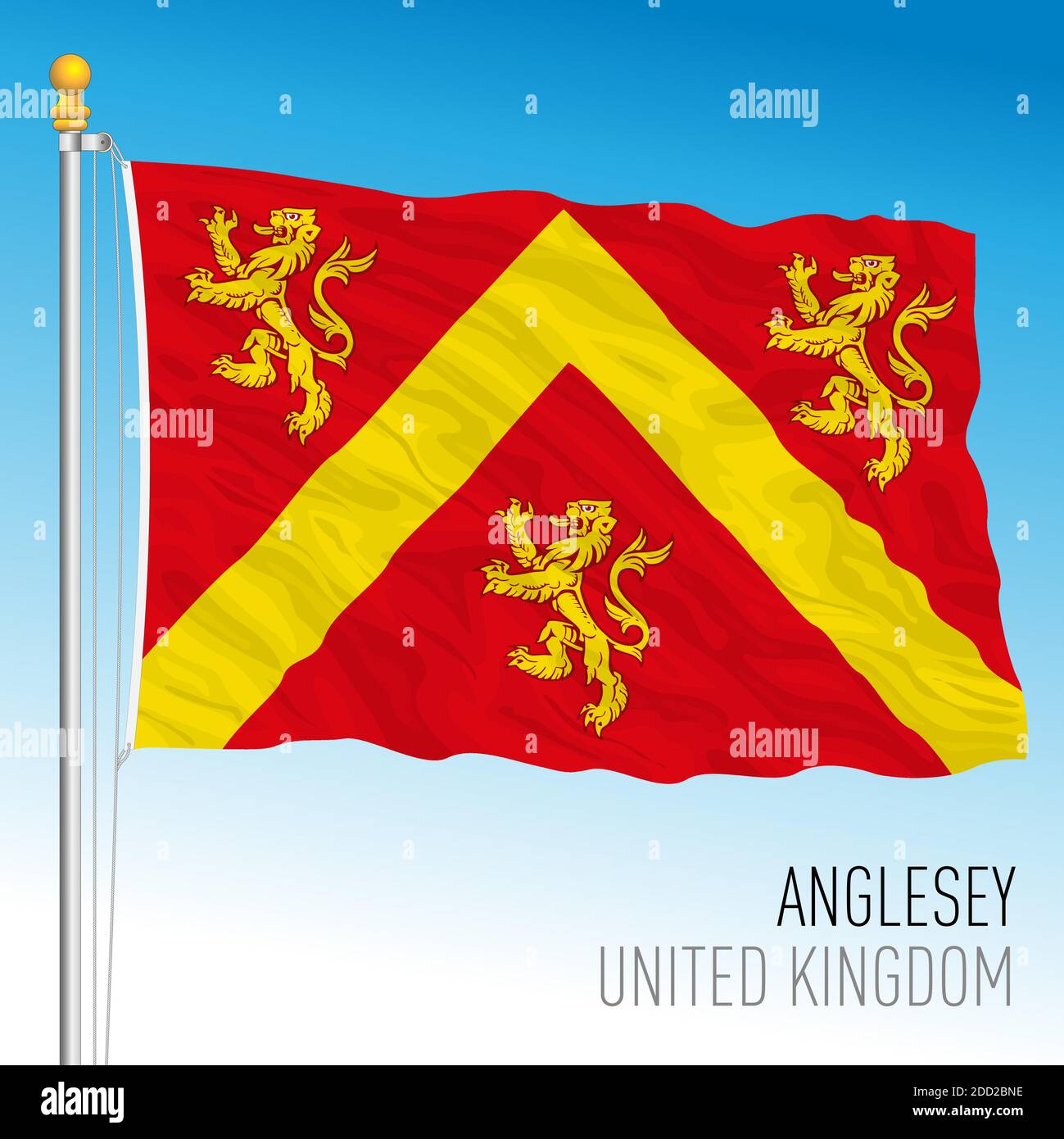 Anglesey county flag, Wales, United Kingdom, vector illustration Stock Vector