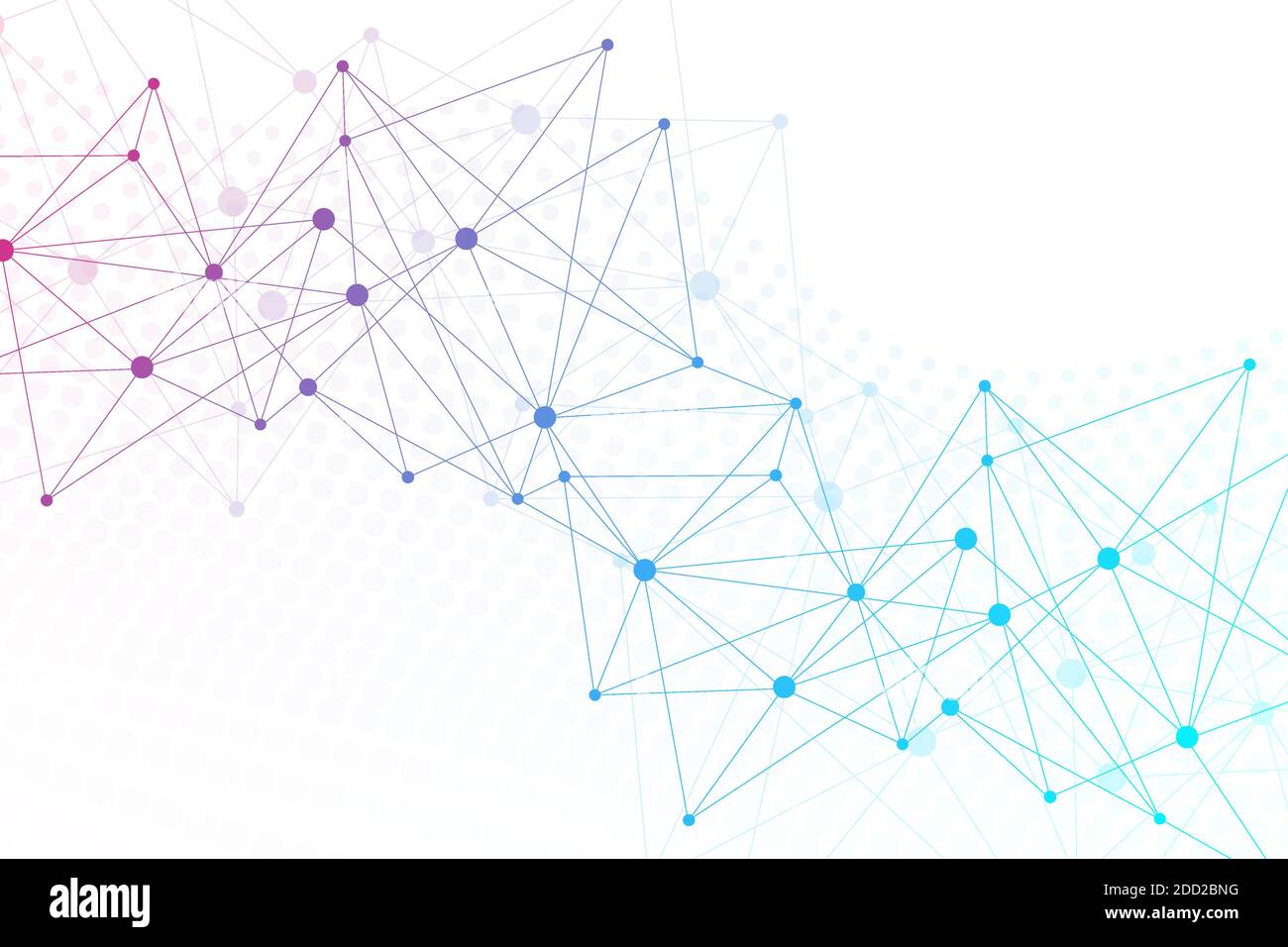 Geometric abstract background with connected line and dots. Structure molecule and communication. Big Data Visualization. Medical, technology, science Stock Vector