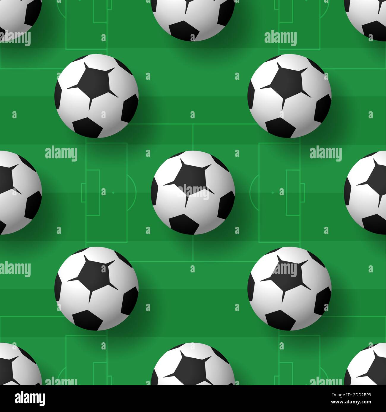 Football balls seamless patternbackground. Heap of classic black and