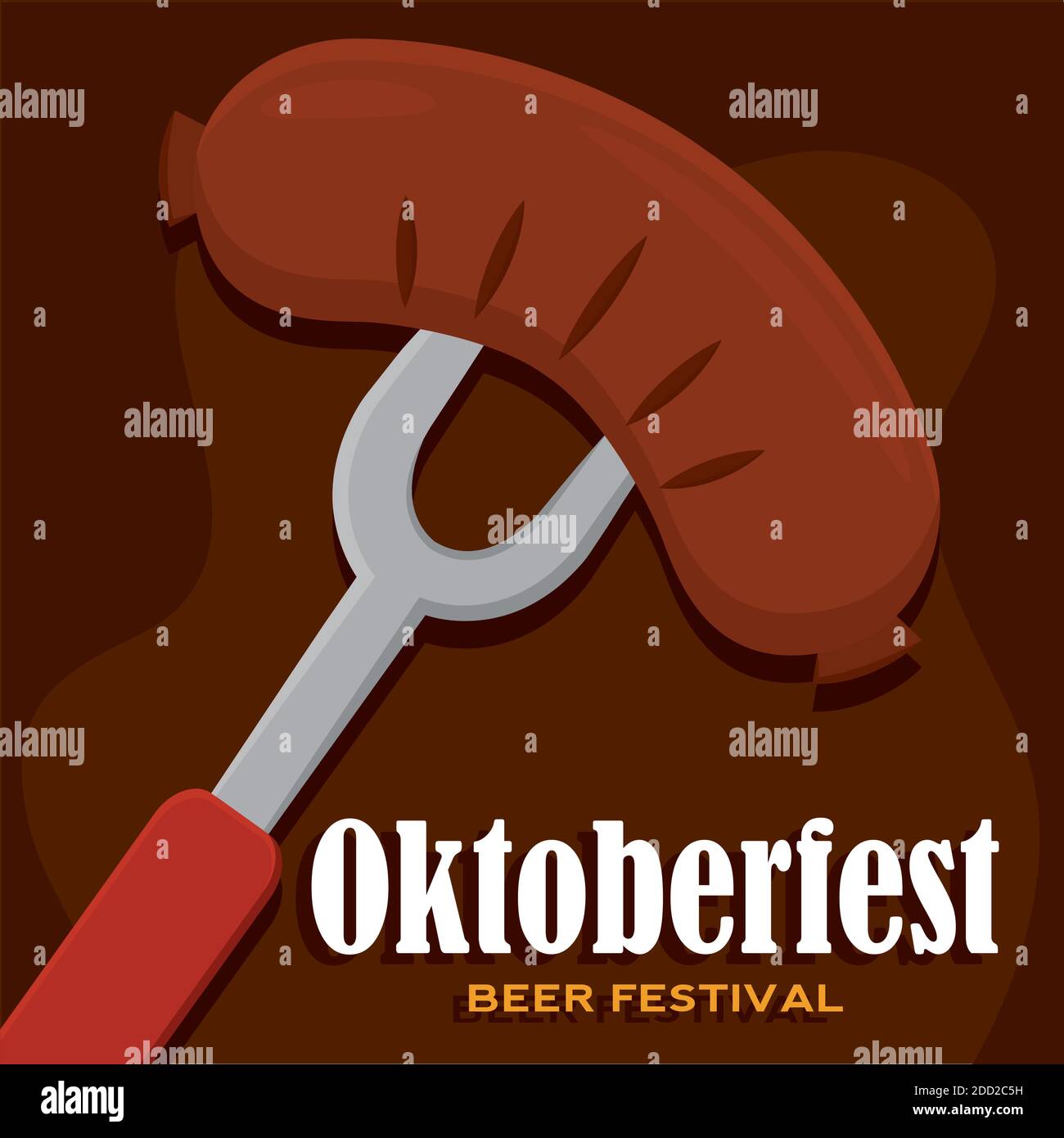 German sausage beer festival oktoberfest fullcolor poster icon Vector Stock Vector Image & Art