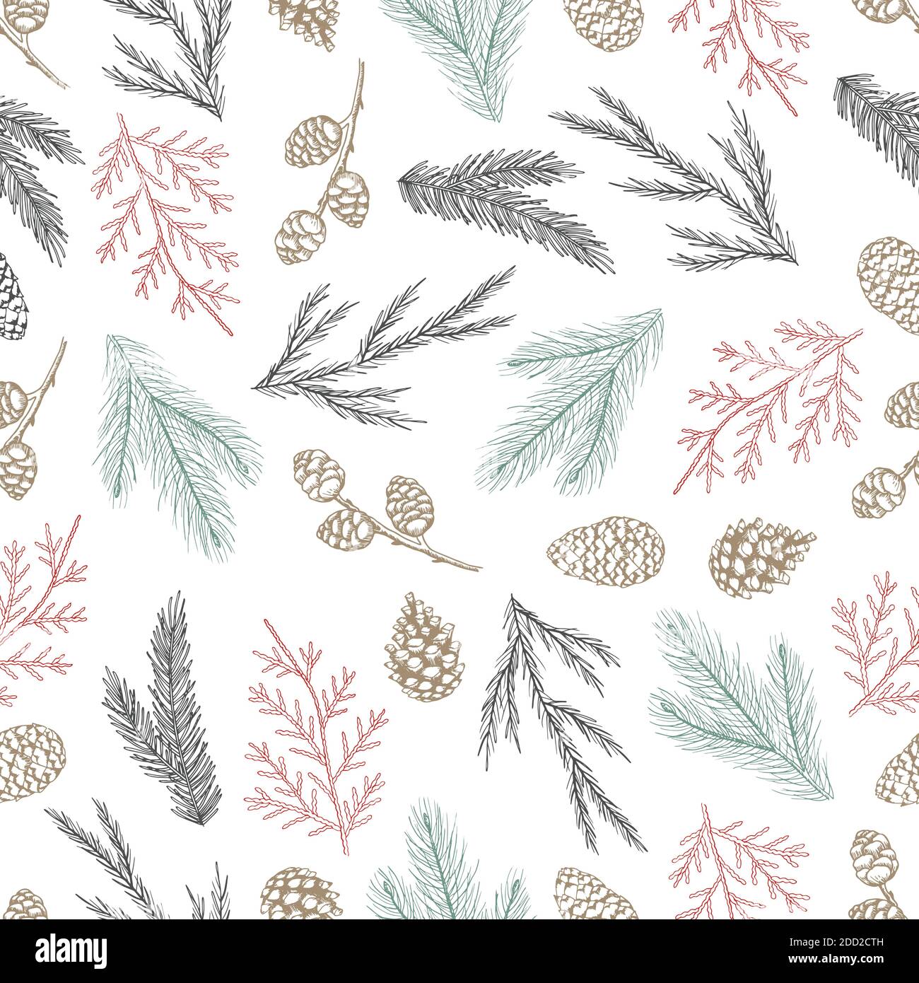 Seamless pattern with Christmas elements. Vector illustration Stock ...