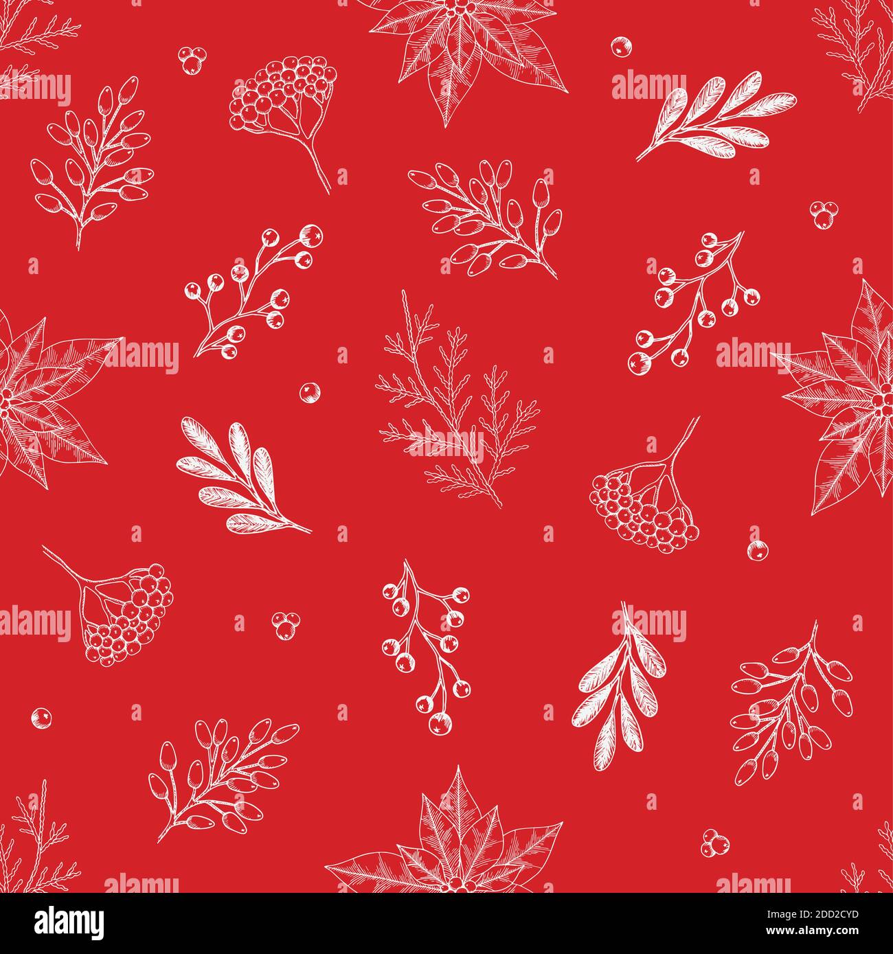 Seamless pattern with hand drawn cones,xmas tree. Christmas vector illustration. Stock Vector