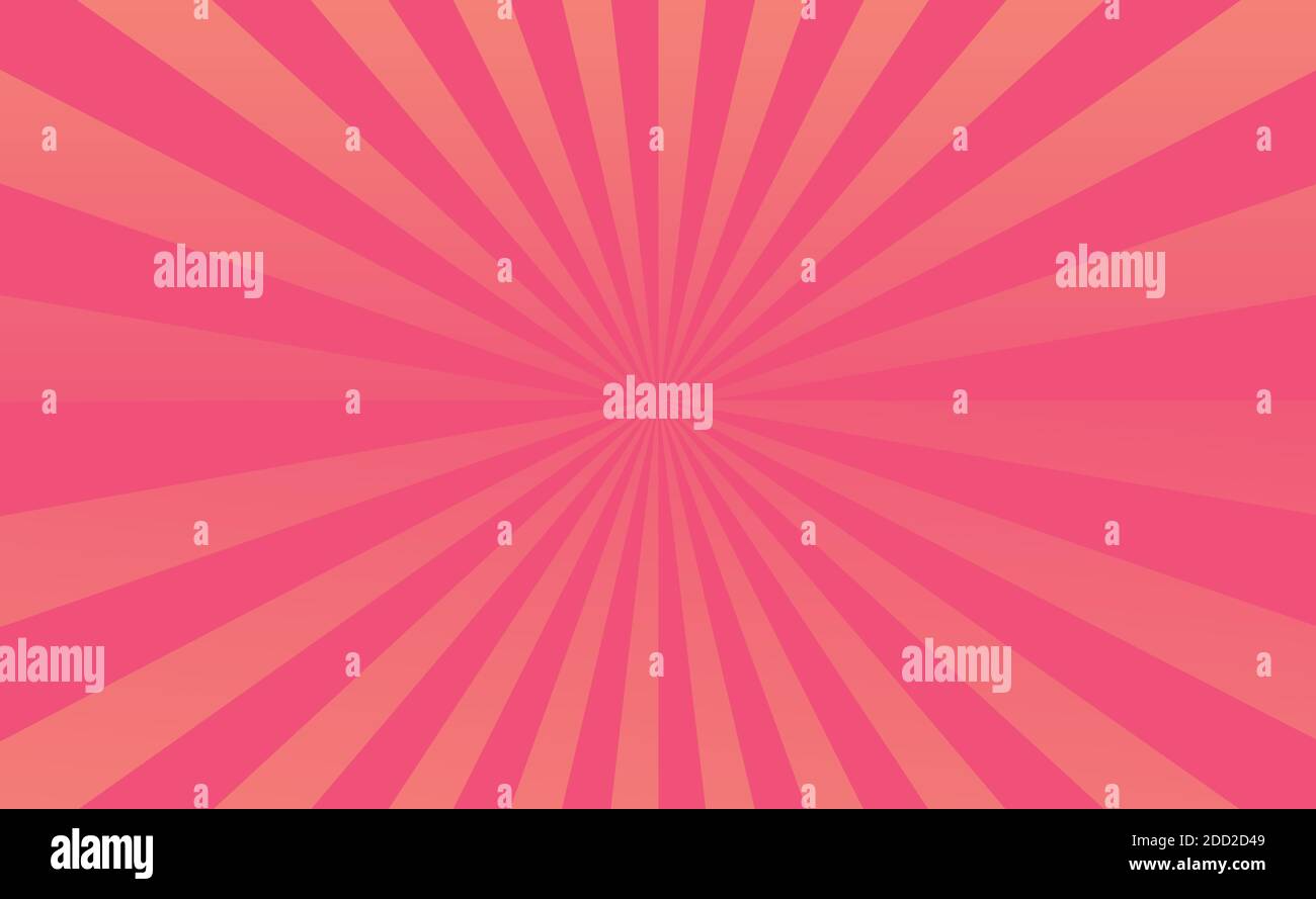 Red comic zoom with lines and dots - Vector illustration Stock Vector