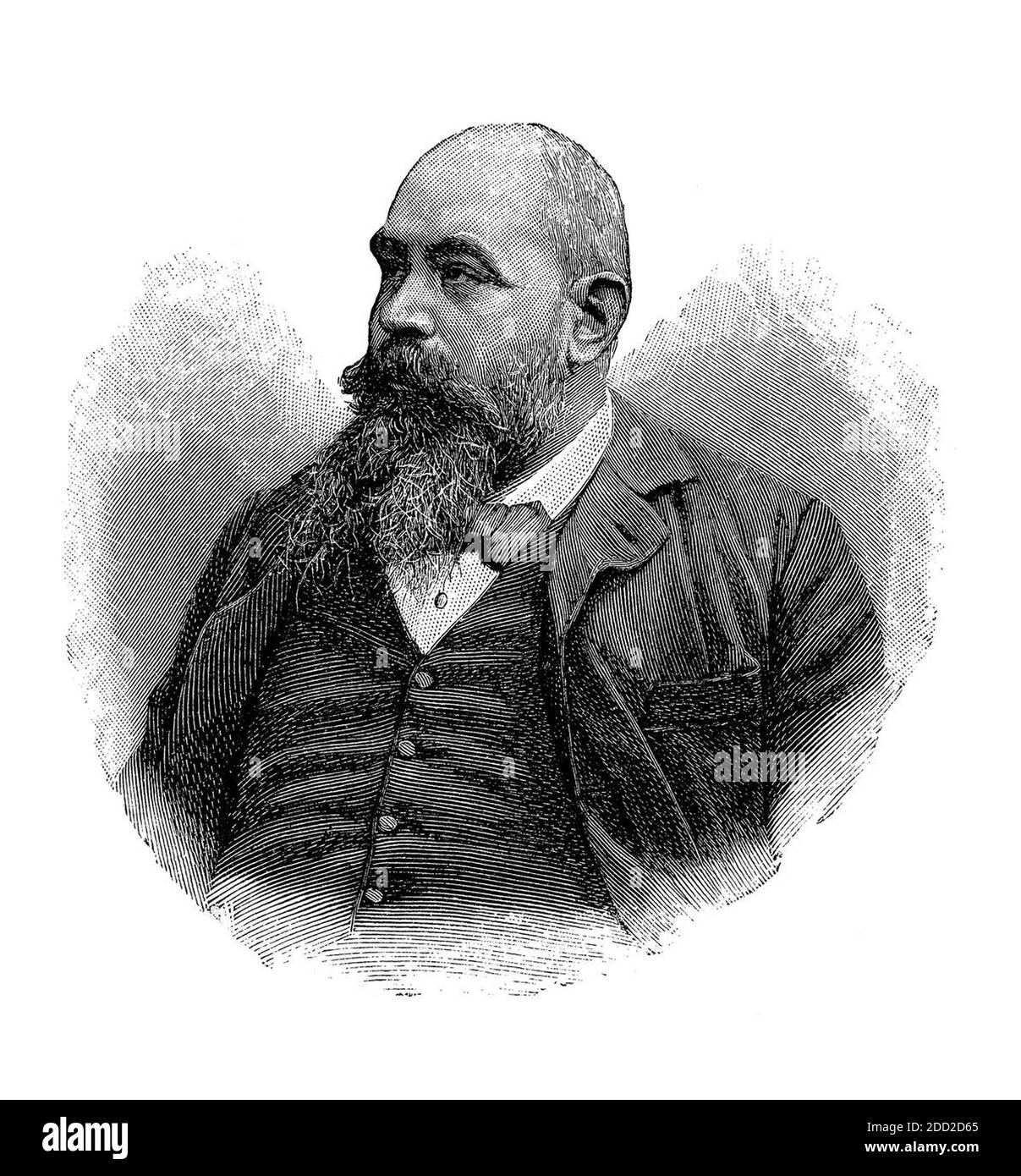 1895 ca, ITALY : The celebrated italian playwriter, dramatist and poet GIUSEPPE GIACOSA ( 1847 – 1906 )  . Giacosa was the author of Giacomo Puccini librettos for LA BOHEME ,  TOSCA and MADAMA BUTTERFLY  with Luigi Illica . He wrote LA DAME DE CHALLANT for French actress Sarah Bernhardt ,  New York , 1891. His play most celebrated is COME LE FOGLIE (1900). -  SCAPIGLIATURA MILANESE - LIRICA - MUSICA classica - classical - musicista - musician - portrait - ritratto -  beard - barba - BELLE EPOQUE - gilet - gilè - panciotto - tie - cravatta - POET - POETA - POETRY - POESIA - LETTERATURA - LITTER Stock Photo