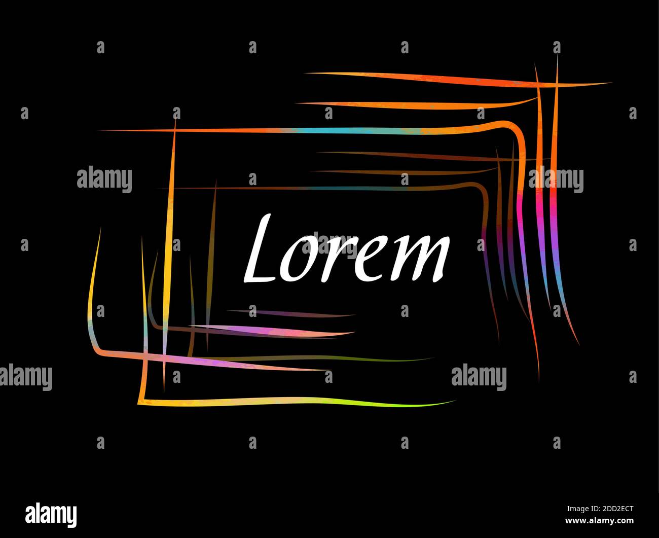 The rectangular frame is multicolored from the lines. Vector Stock Vector