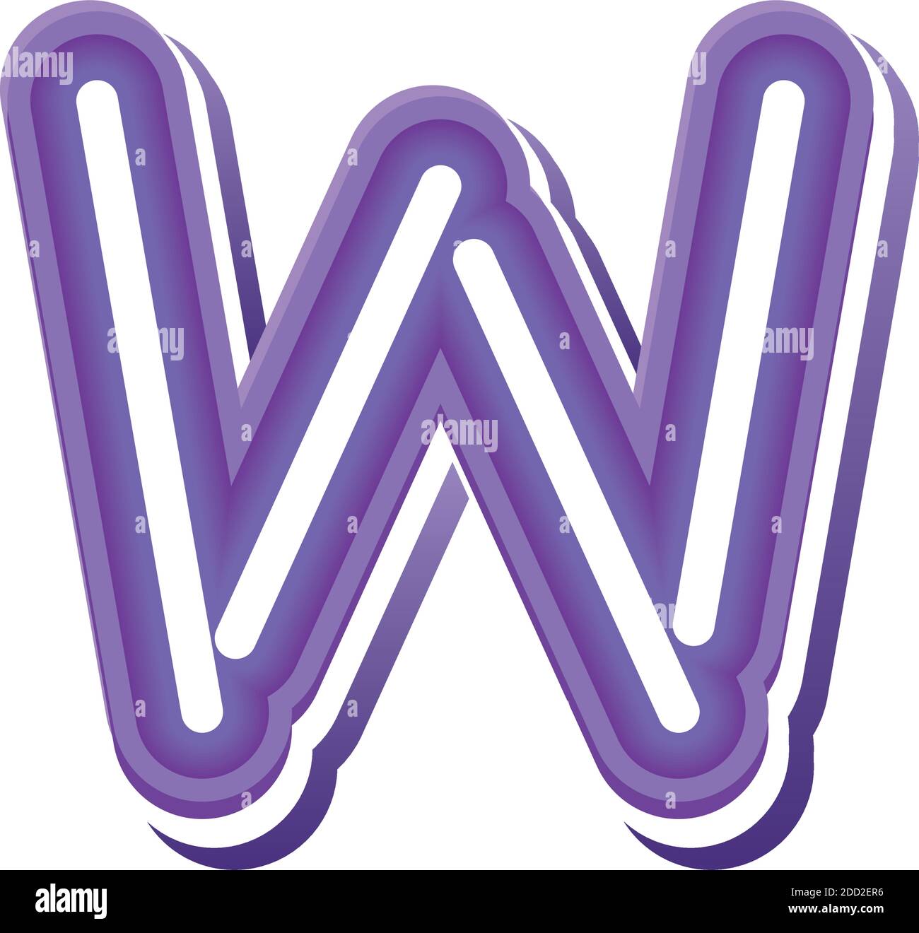 letter W in purple neon font Stock Vector Image & Art - Alamy