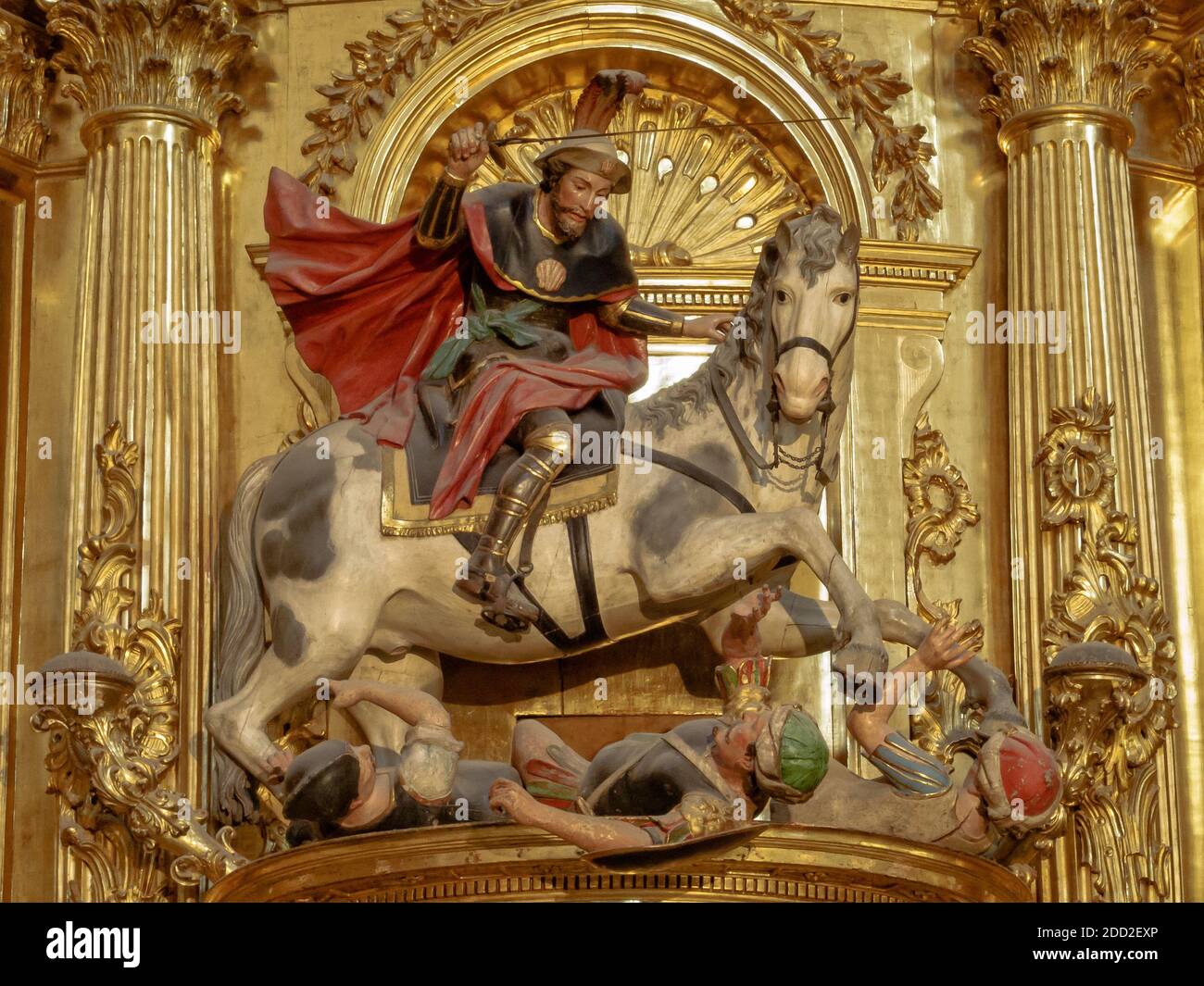 St James as 'Matamoros', slayer of the Moors, in the Cathedral of Saint Mary - Burgos, Castile and Leon, Spain Stock Photo