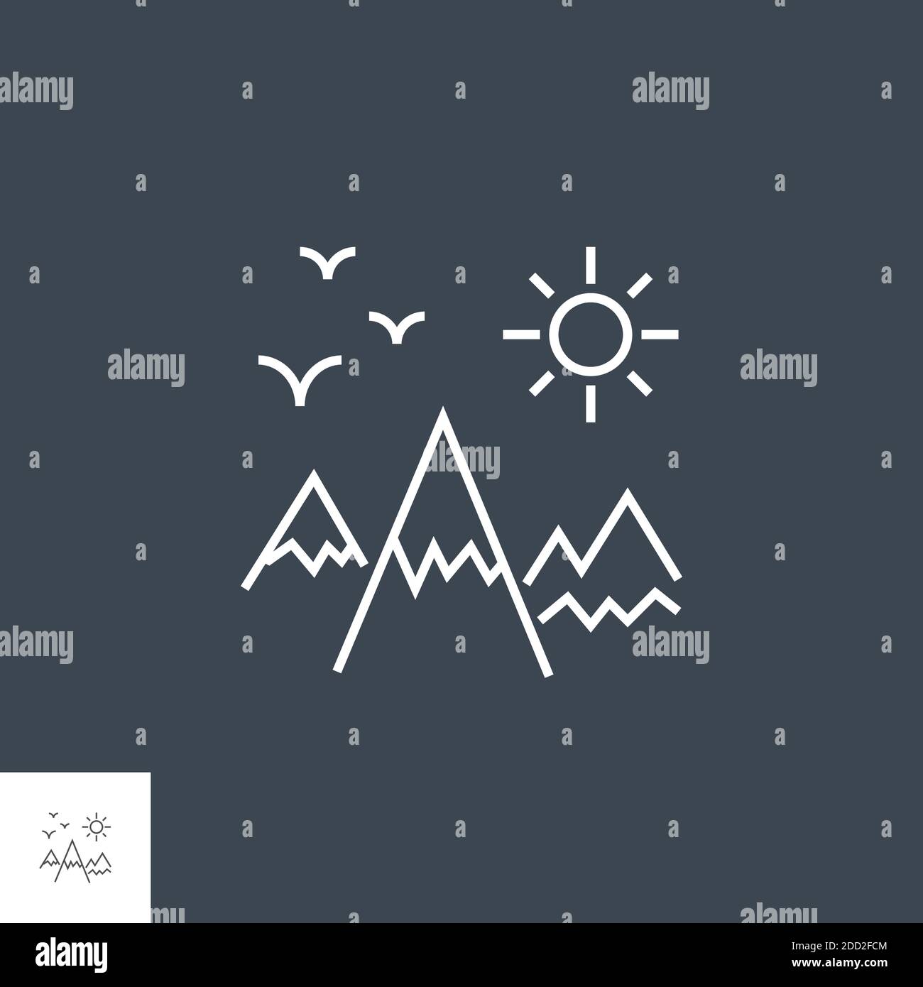 Mountains Landscape Related Vector Line Icon Stock Vector Image & Art ...