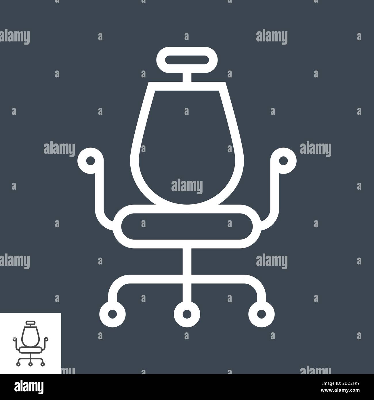 Office Chair Thin Line Vector Icon Stock Vector