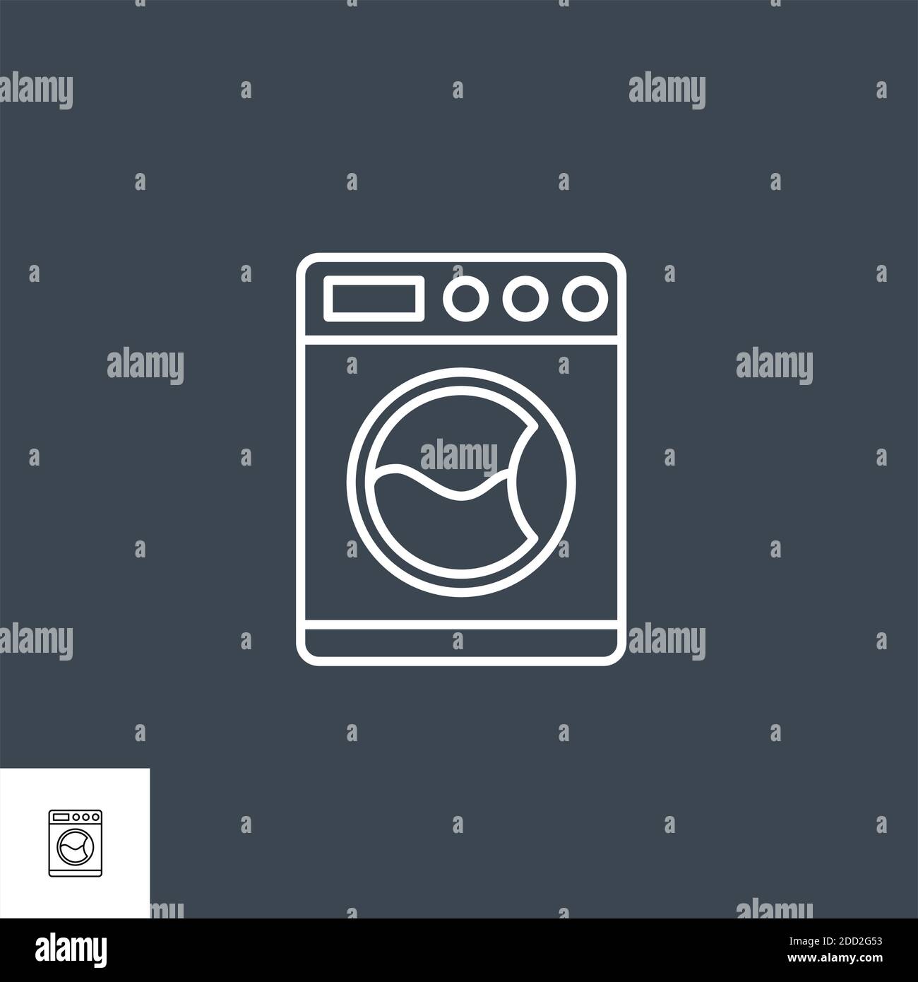 Washing Machine Related Vector Line Icon. Stock Vector