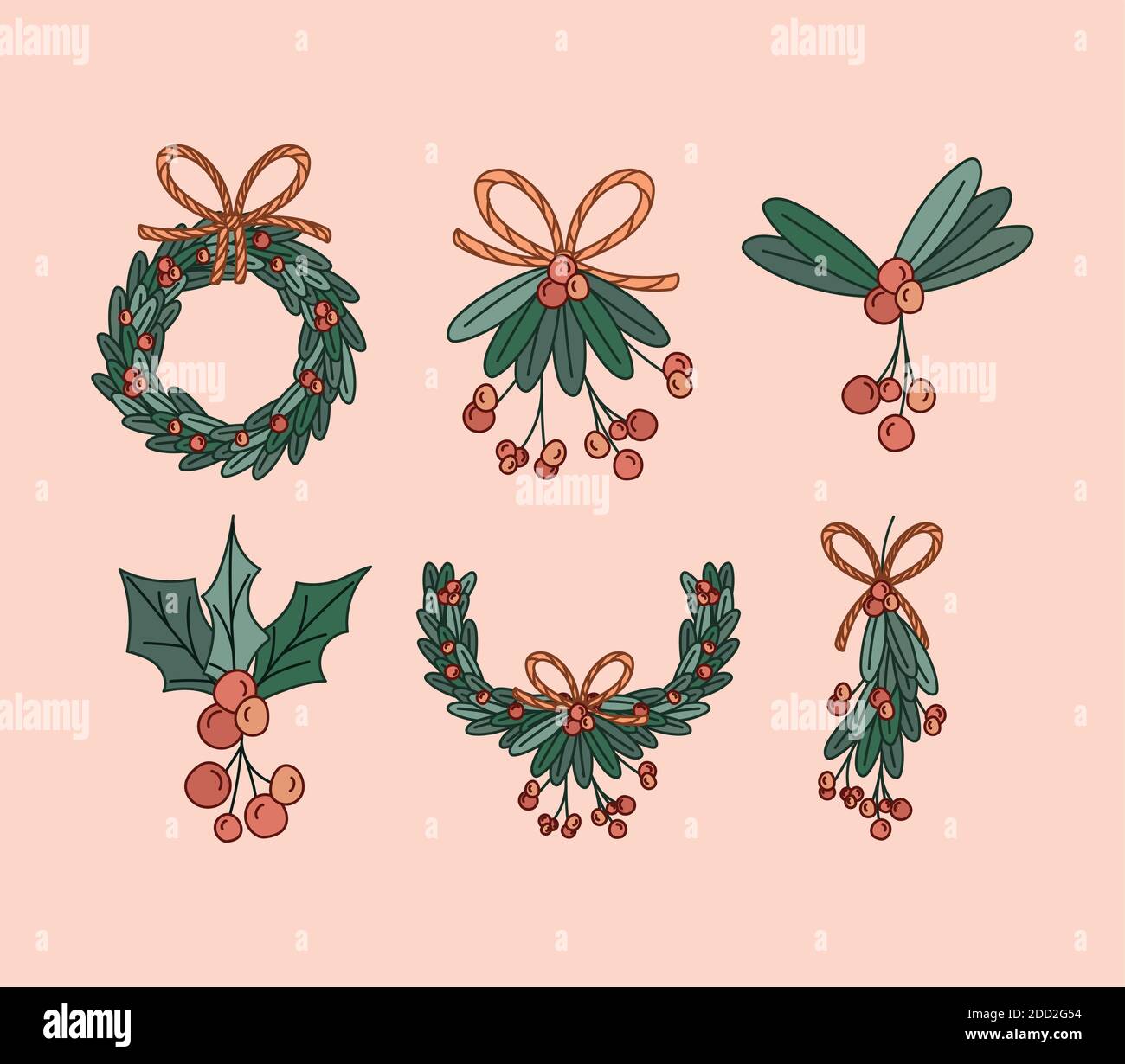 set of mistletoe bow custom Stock Vector Image &amp; Art - Alamy