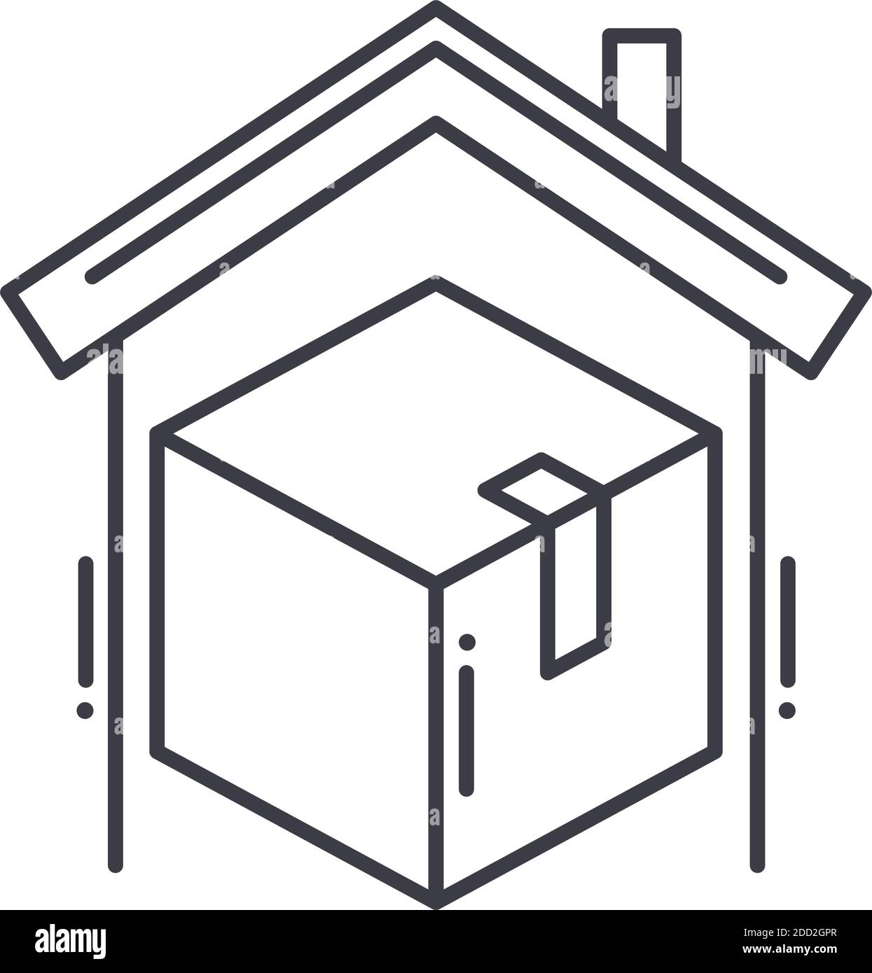 Warehouse concept icon, linear isolated illustration, thin line vector ...