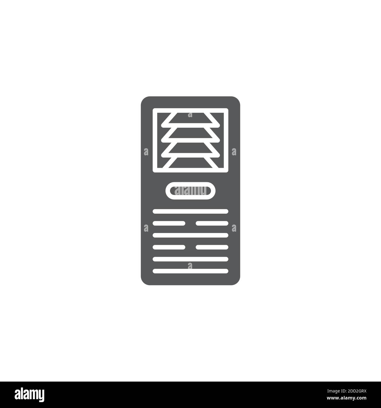 Floor standing air conditioner icon, color, line, outline vector sign ...