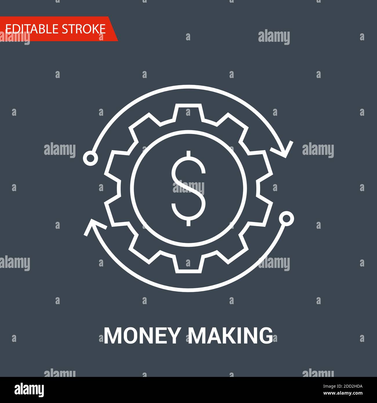 Money Making Icon. Thin Line Vector Illustration Stock Vector Image