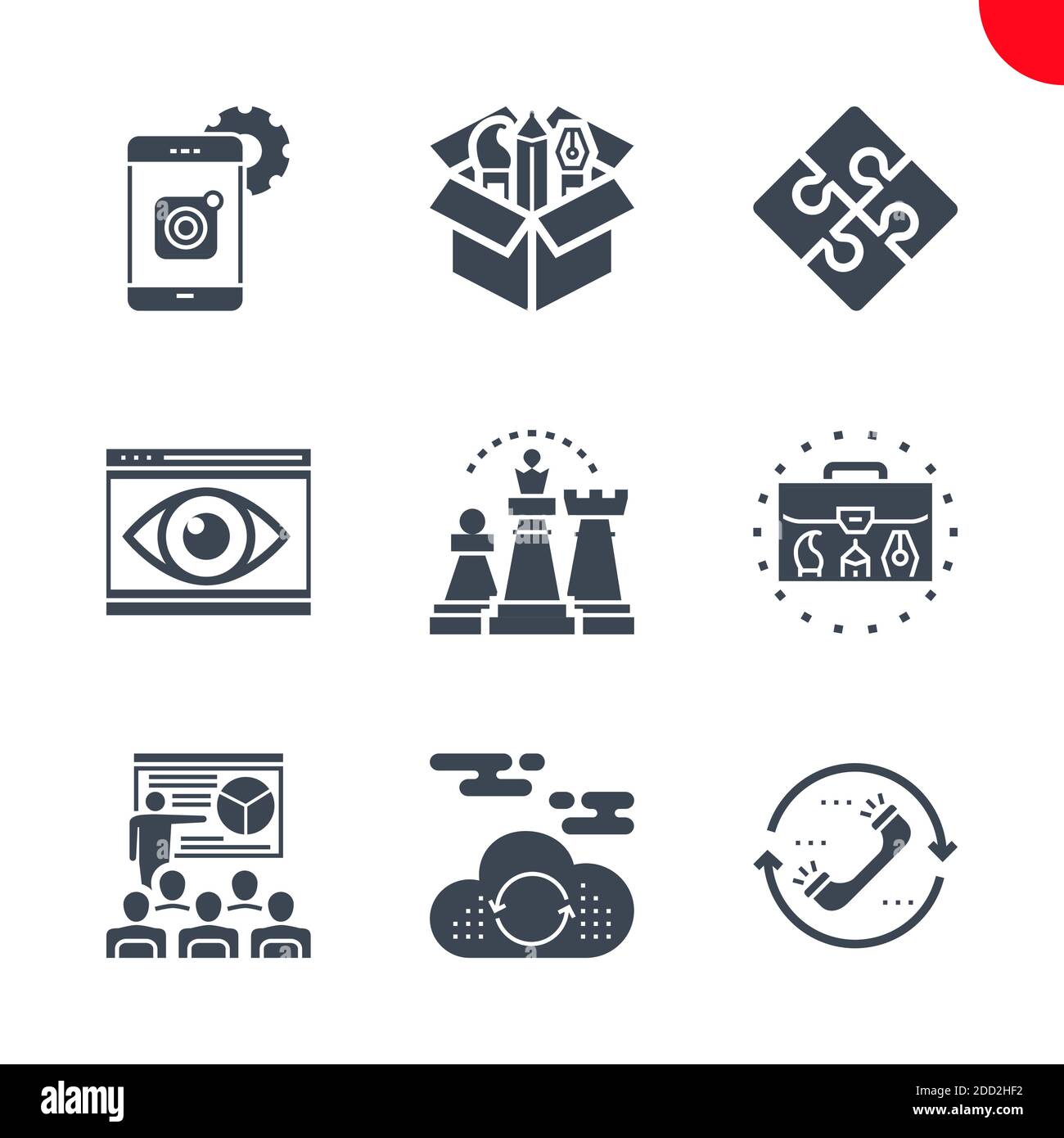 Seo and web opimization icons set Stock Vector