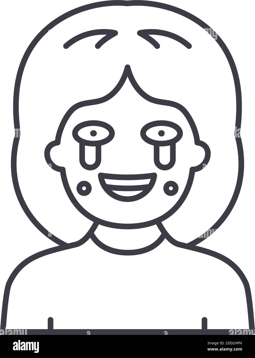Weeping icon, linear isolated illustration, thin line vector, web ...