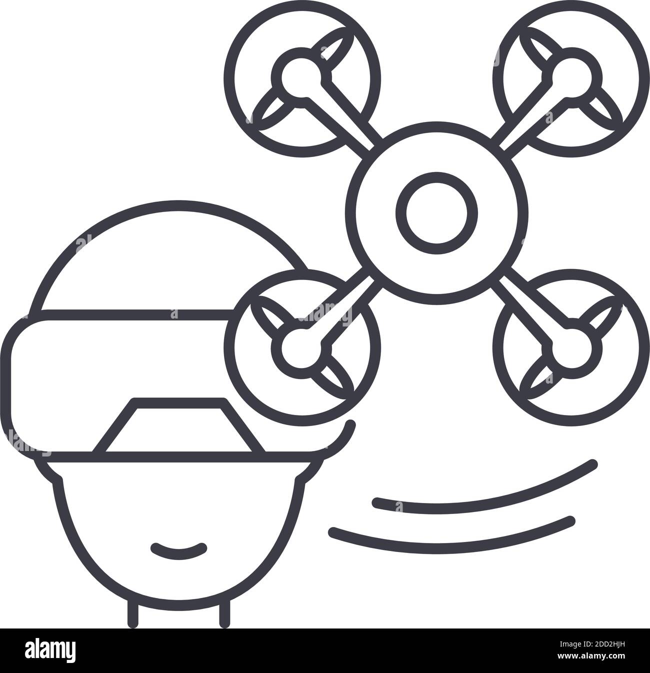 Vr drone icon, linear isolated illustration, thin line vector, web ...