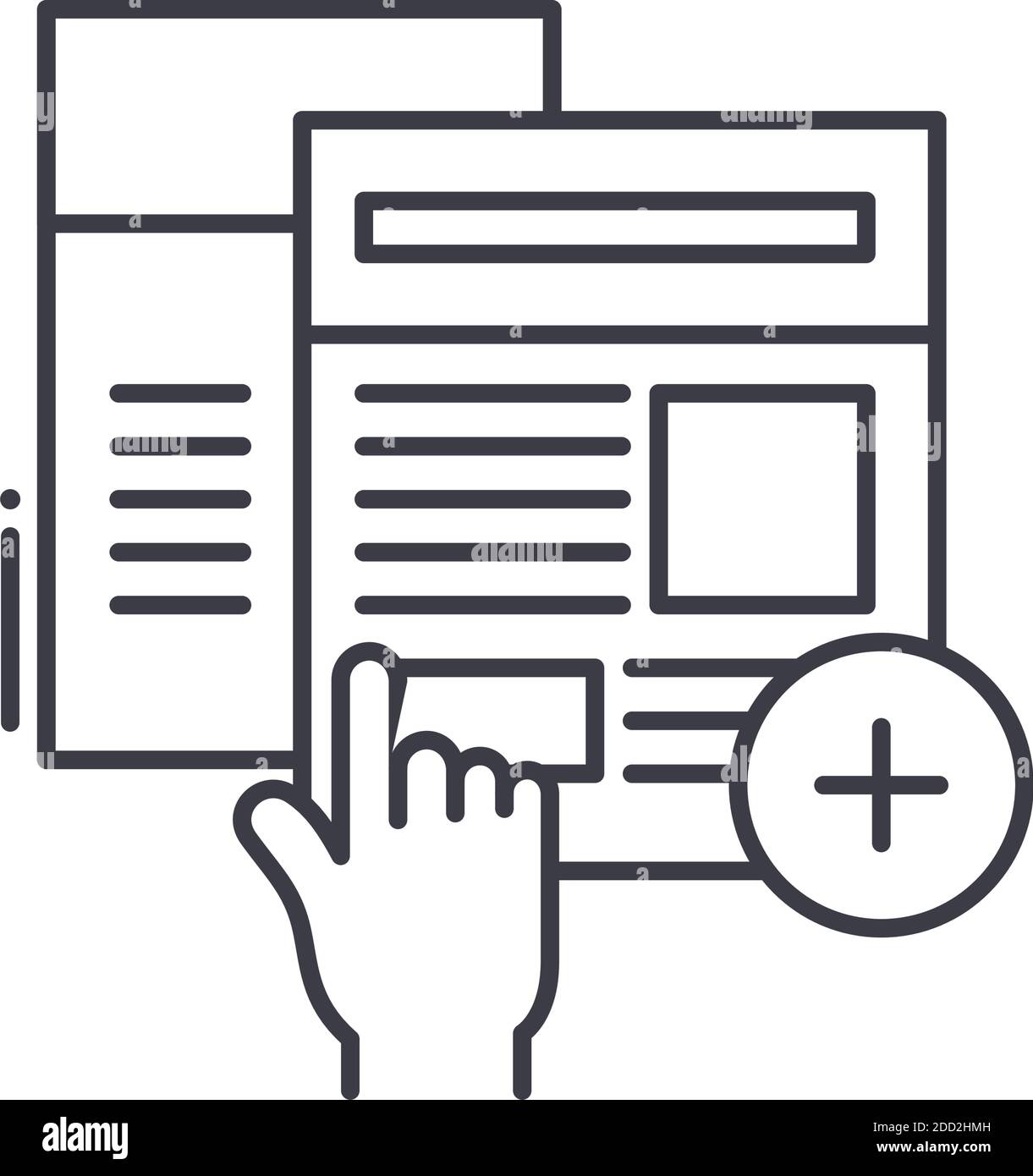 Website subscription icon, linear isolated illustration, thin line ...