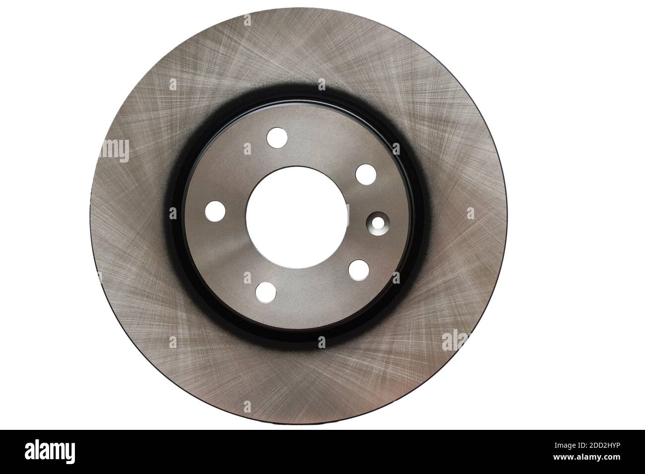 Brand new brake discs for a sedan, 5 holes, 114.3 split in white. Stock Photo