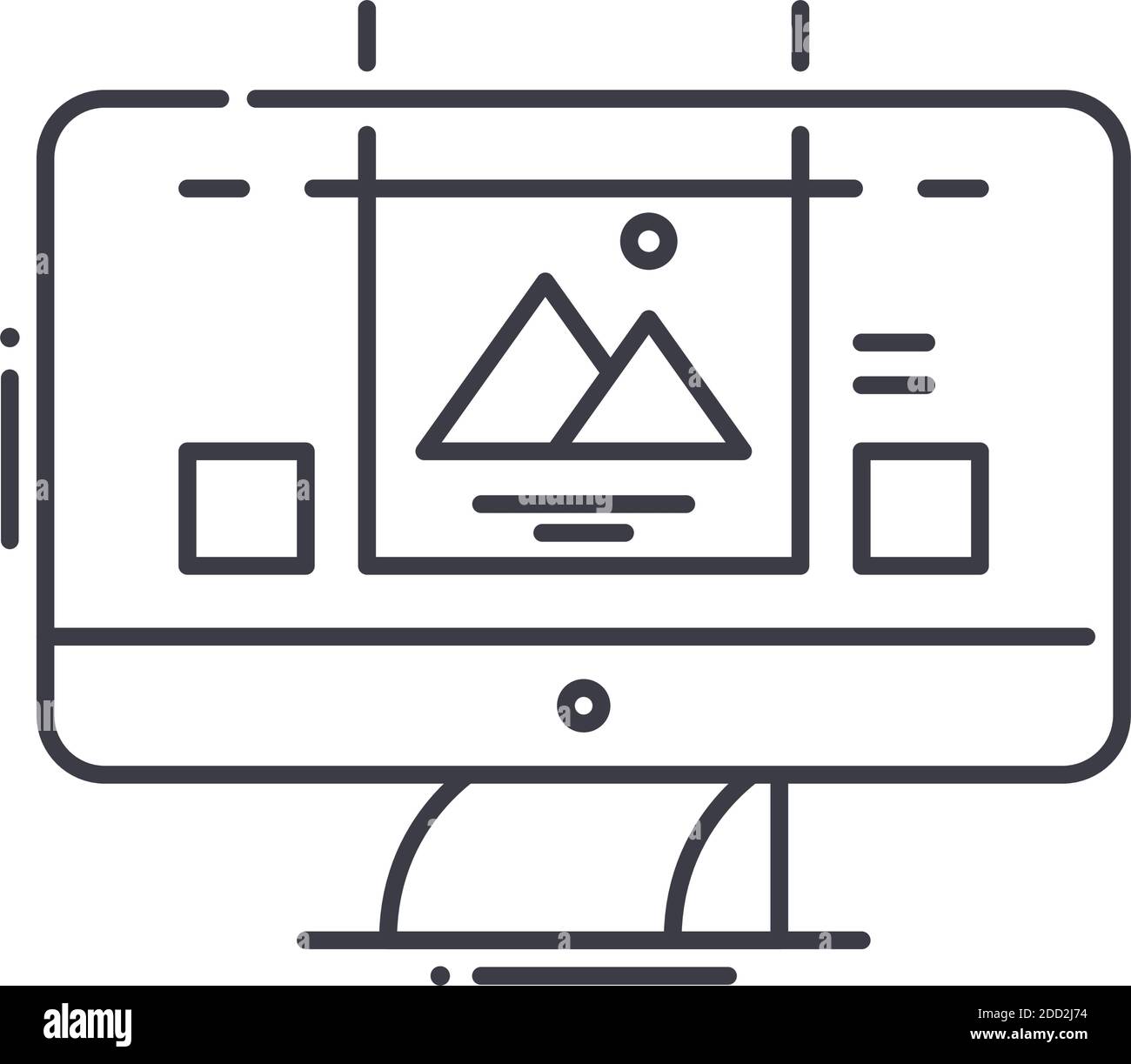 Website prototyping icon, linear isolated illustration, thin line ...