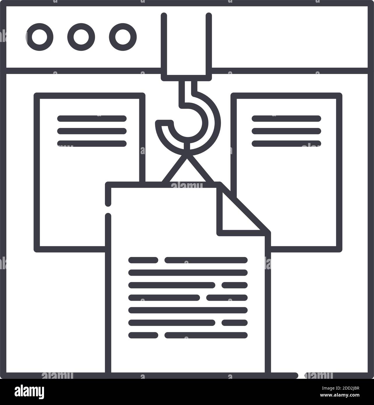 Website studio concept icon, linear isolated illustration, thin line ...