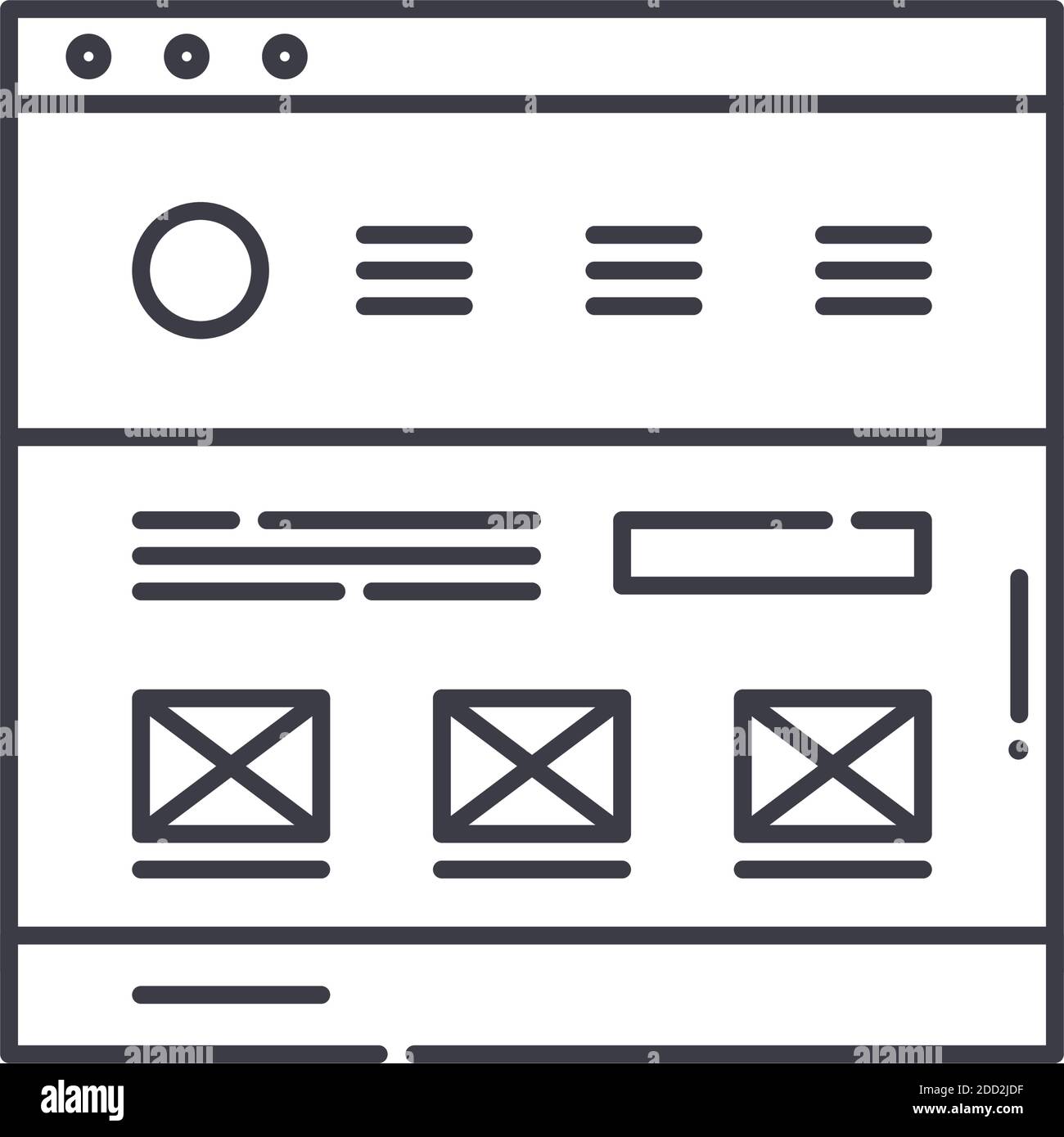 Website page icon, linear isolated illustration, thin line vector, web ...