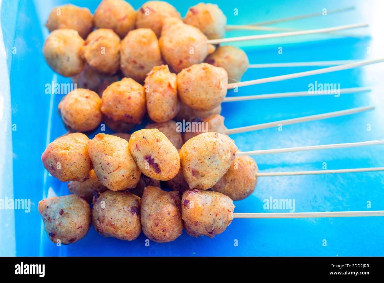 Fish balls, a popular street side food in Iloilo City, Philippines