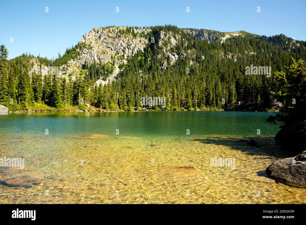WA18472-00...WASHINGTON - Deception Lake located along the Pacific Crest Trail north of Deception Pass in the Alpine Lakes Wilderness. Stock Photo