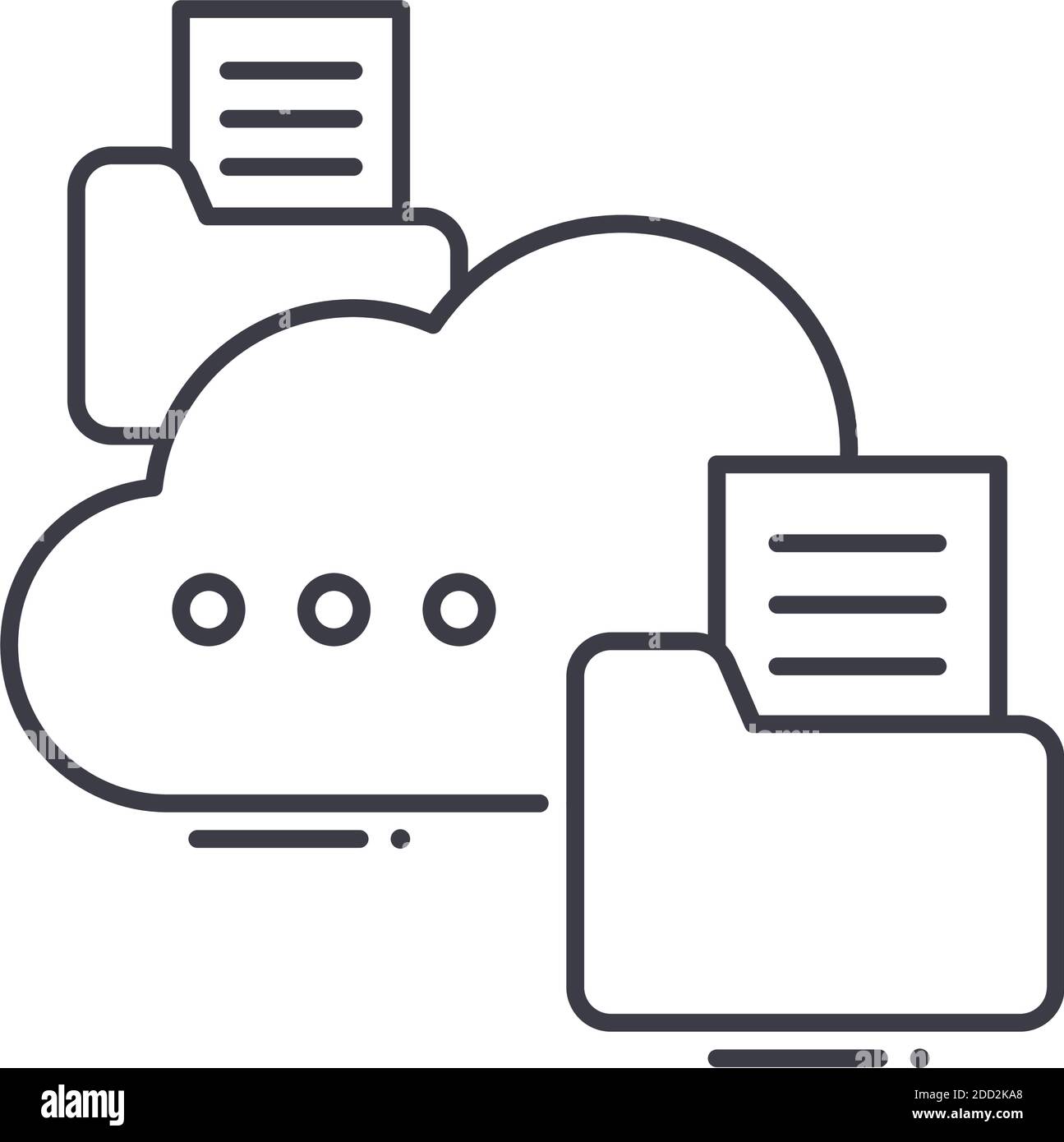 Web cloud storage icon, linear isolated illustration, thin line vector ...