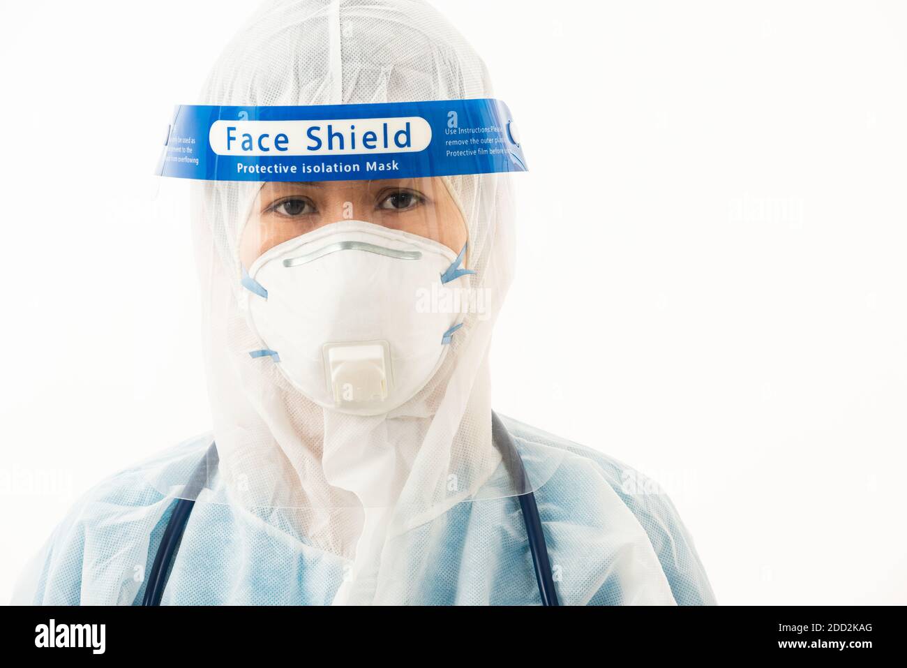 Doctors With Plastic Face Shields Surgical Masks Stock