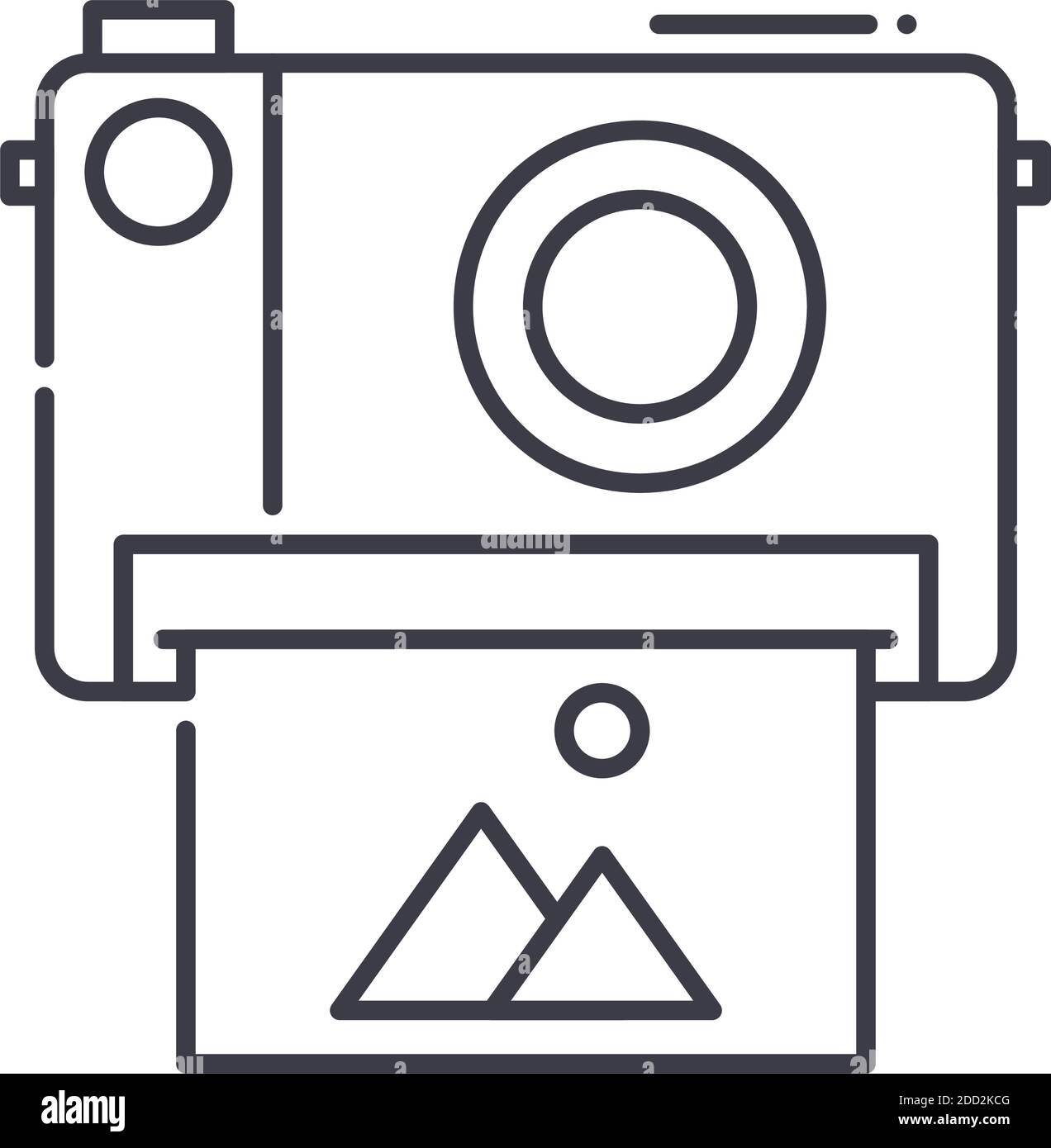 Vintage camera icon, linear isolated illustration, thin line vector ...