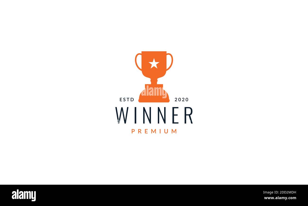 Simple Trophy Win Won Winner With Star Logo Vector Icon Illustration