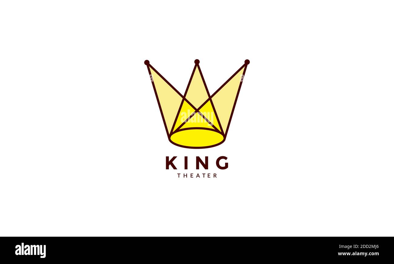 crown lighting theater logo vector icon illustration design Stock
