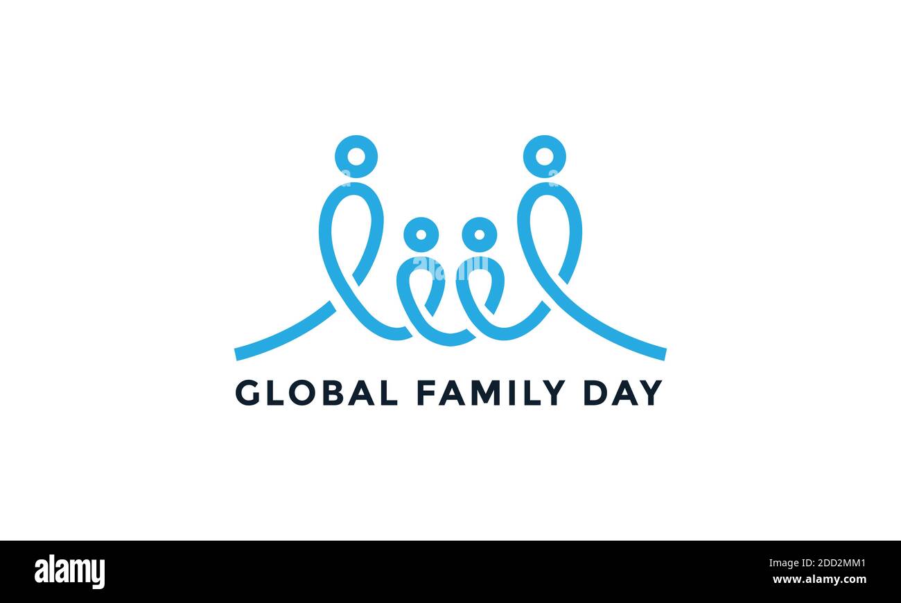 Line simple  global family day logo icon vector modern design Stock Vector