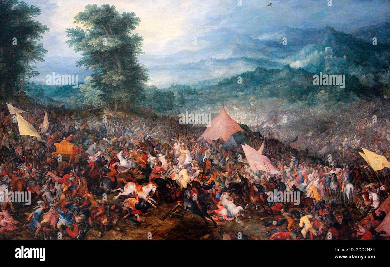 Battle of Gaugamela - Jan Brueghel the Elder, 1602 Stock Photo