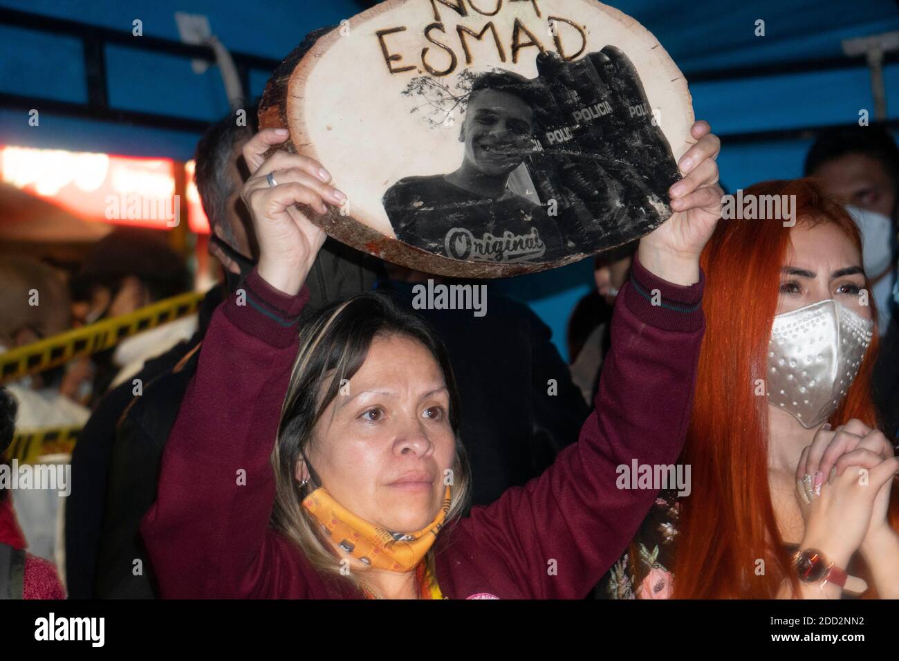 Bogota, Colombia. 23rd Nov, 2020. Dilan Cruz's mother at the tribute for the murder of Dilan Cruz by an ESMAD agent. Credit: Daniel Garzon Herazo/ZUMA Wire/Alamy Live News Stock Photo